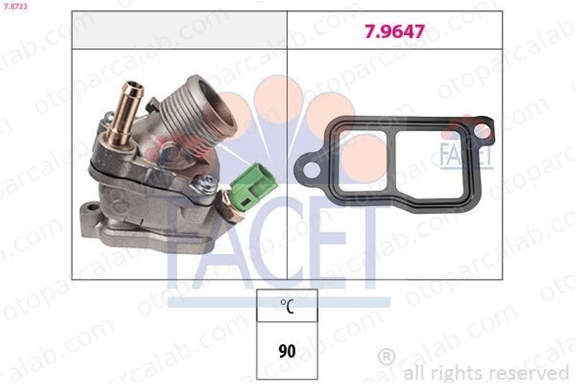 FACET 7.8733 Termostat 30 °C VOLVO S60 I V70 II 31293700 30637216