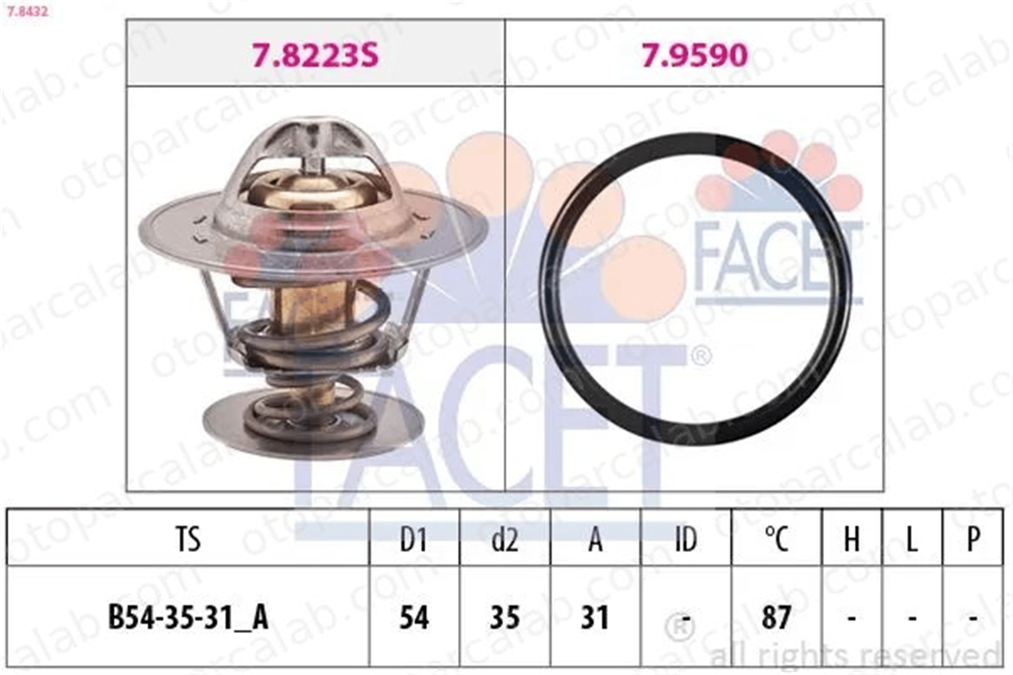 FACET 7.8432 Termostat VW GOLF II SEAT CORDOBA 84FF8575B2A 32121113