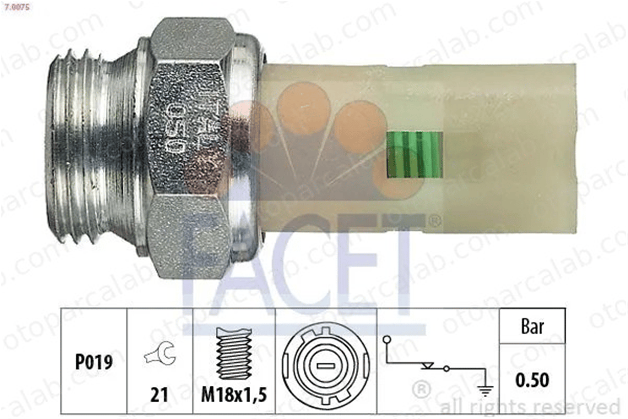 FACET 7.0075 Yağ Müşürü RENAULT 21 Sedan VOLVO 440 6001055056 T0771828