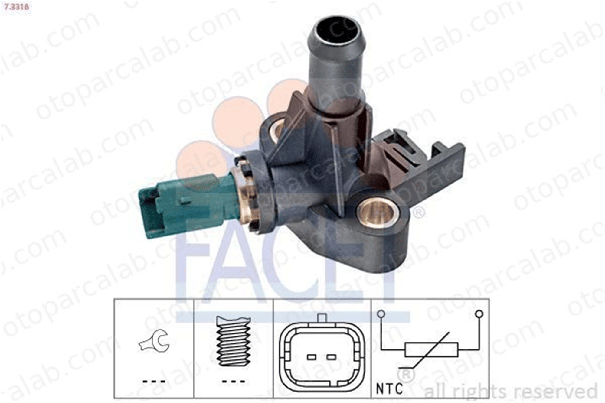FACET 7.3318 Hararet Müşürü FIAT PANDA PANDA Kasa/eğik arka 46824133 55214054