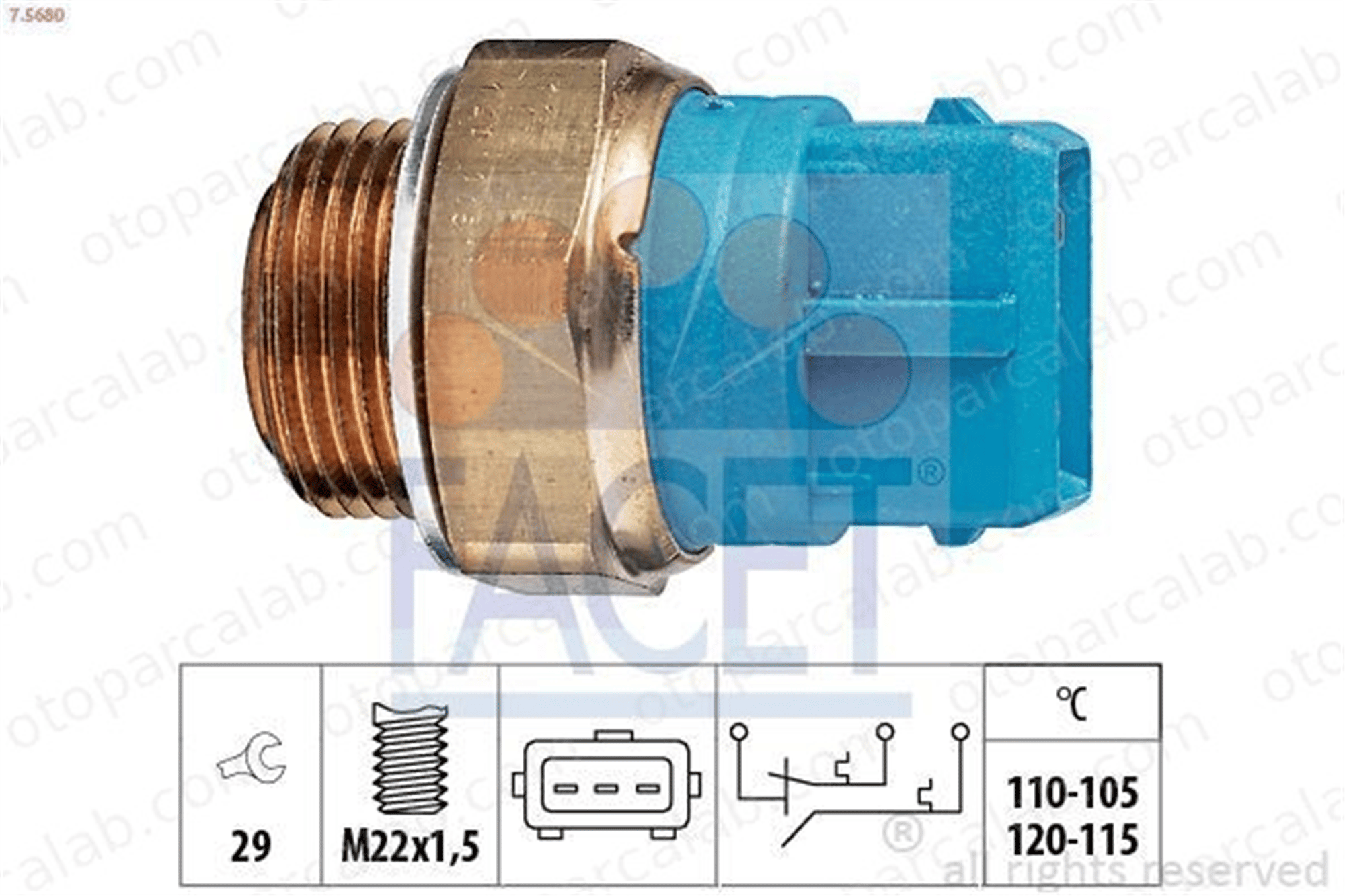 FACET 7.5680 Fan Müşürü OPEL VECTRA B Station wagon VECTRA B 90506499 1341043