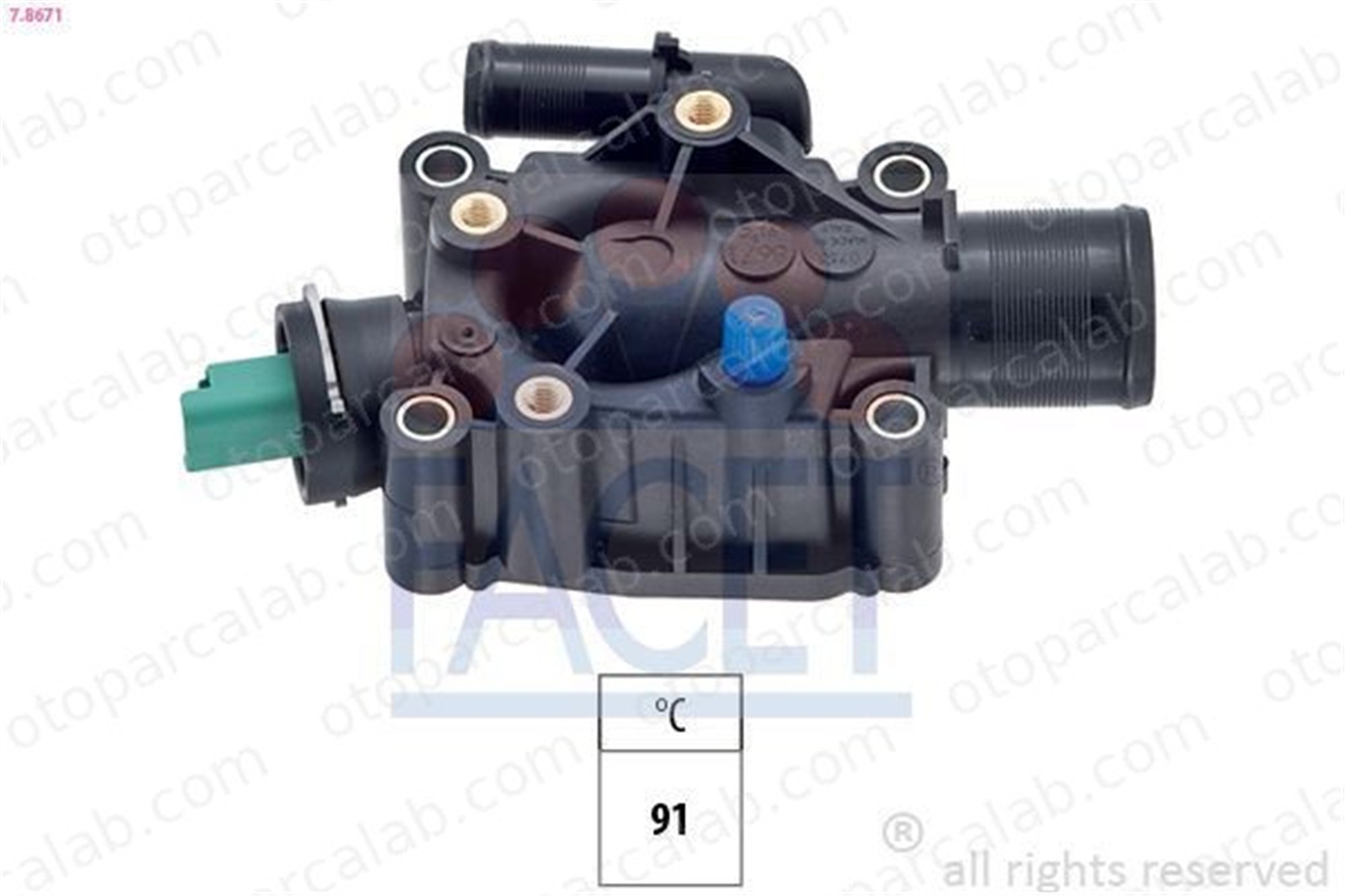 FACET 7.8671 Termostat Gövdesi PEUGEOT 206 Hatchback CITROËN C2 1336Z0 9647265980