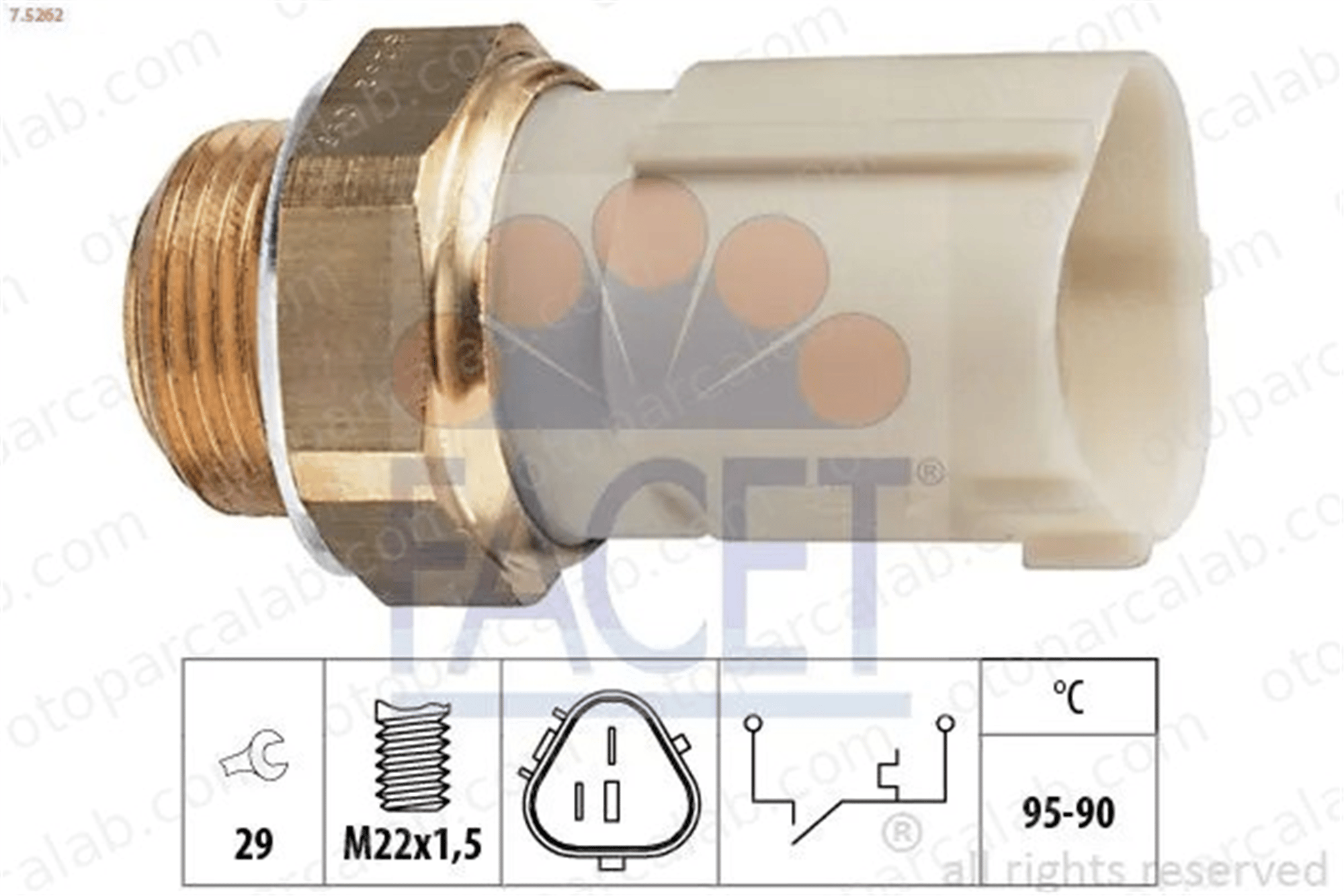 FACET 7.5262 Hararet Müşürü VW BORA I GOLF IV 1J0959481 6X0959481
