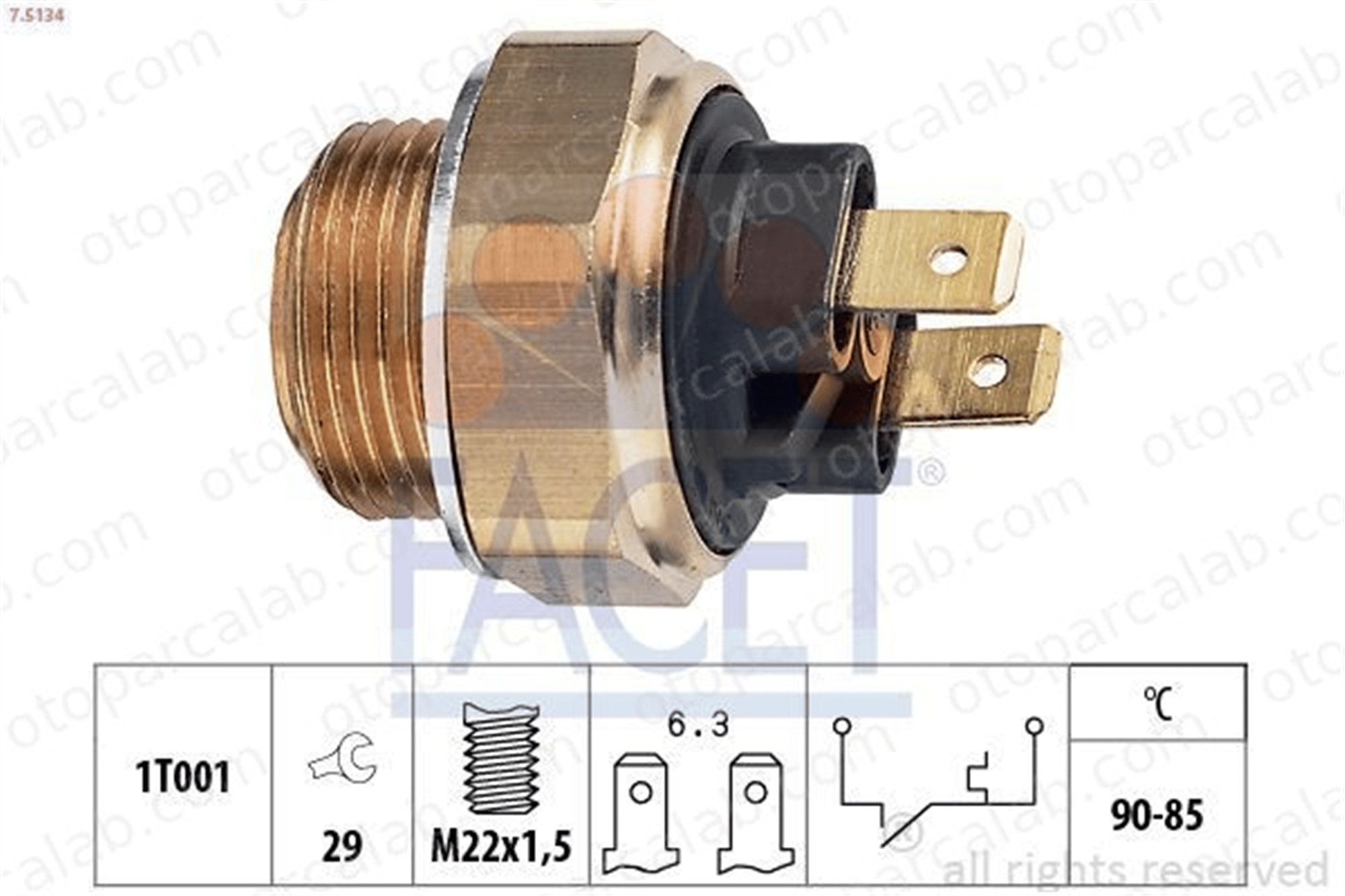 FACET 7.5134 Fan Müşürü CITROËN C15 Kasa/büyük limuzin DAEWOO NEXIA 96181814 96029641