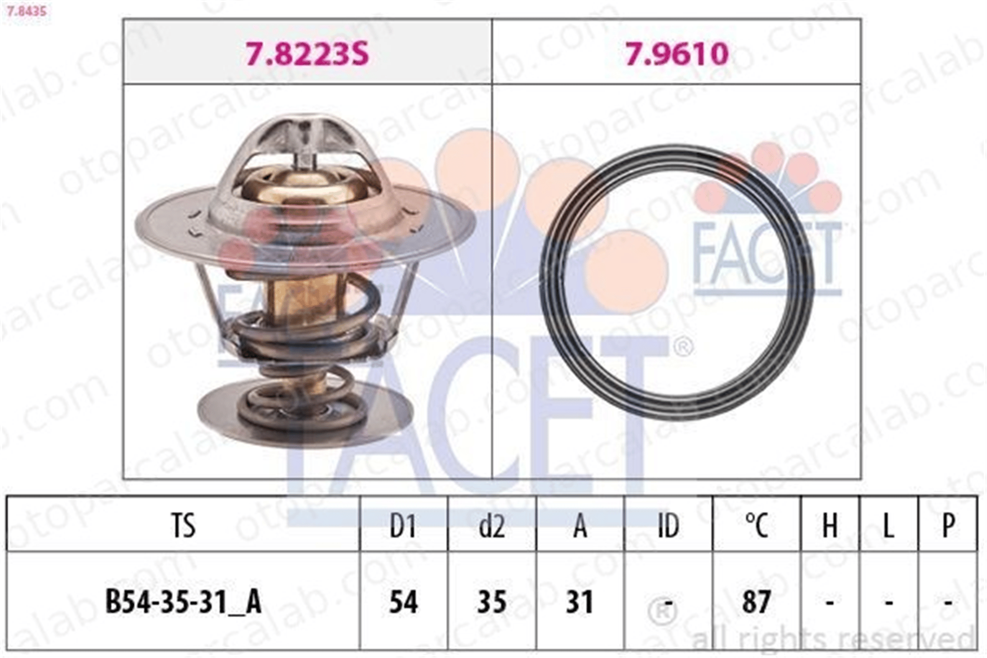 FACET 7.8435 Termostat VW BORA I PASSAT B5 3G121113A 03G121113A