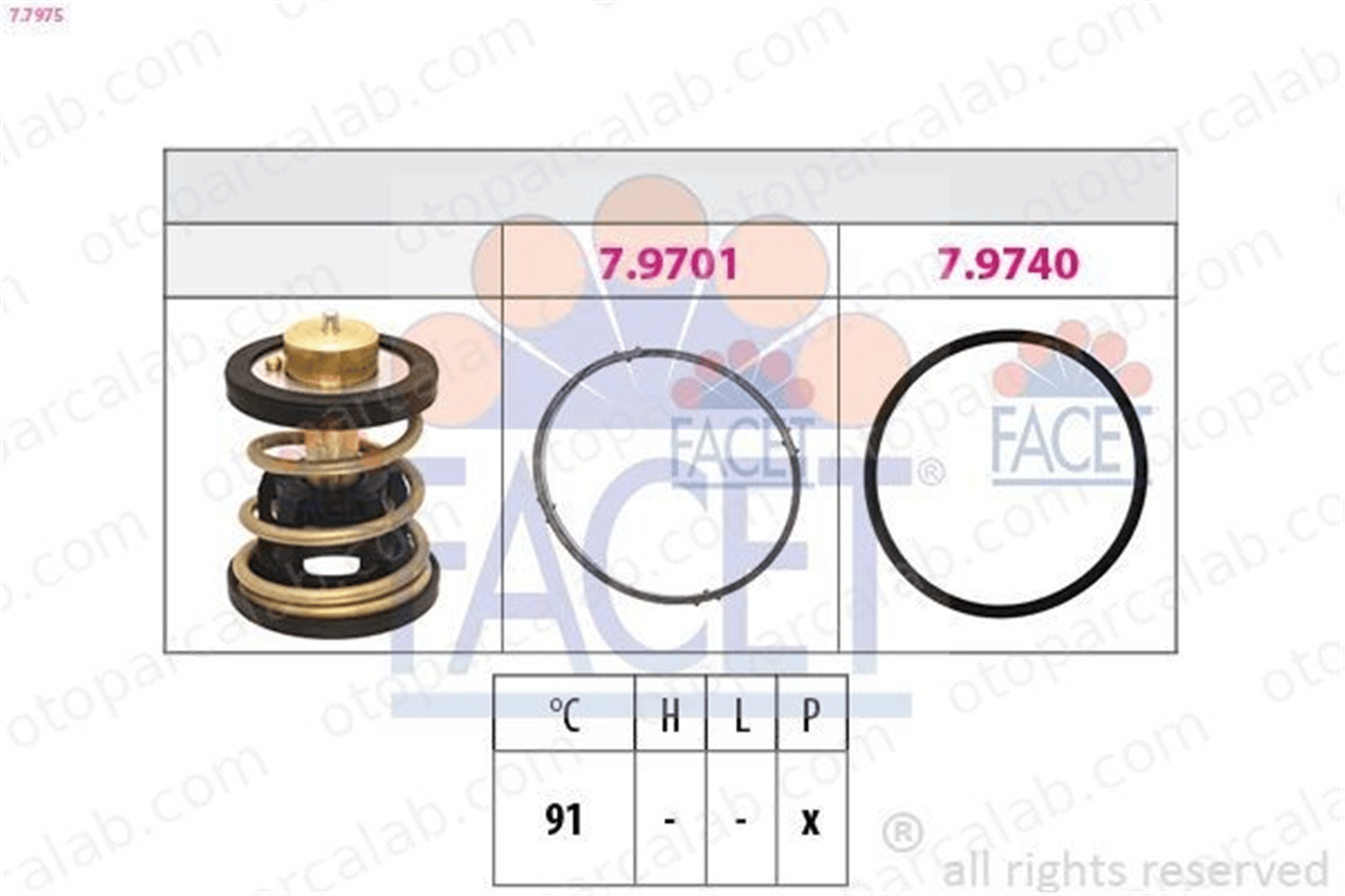 FACET 7.7975 Termostat BMW 7 5 11538576289 11538588890