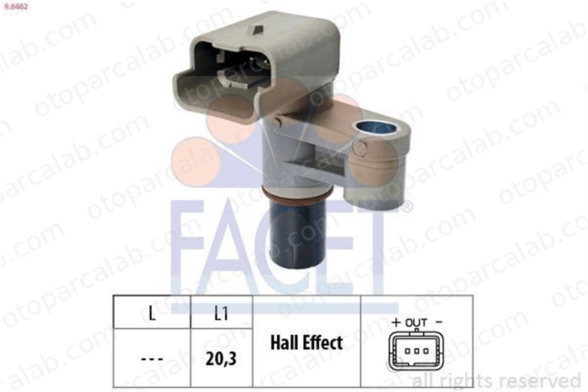 FACET 9.0462 Eksantrik Devir Sensörü PEUGEOT 407 SW 406 Break 9629139880 19208W