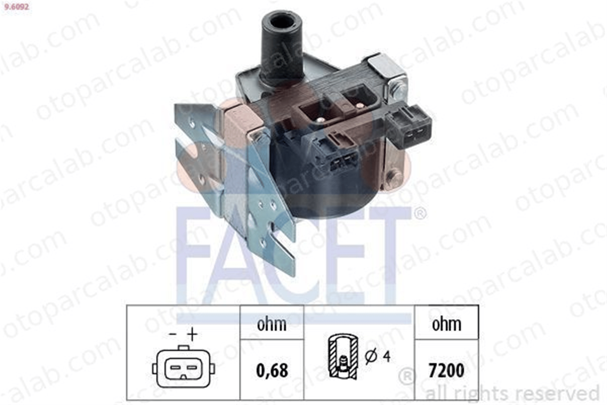 FACET 9.6092 Ateşleme Bobini OPEL OMEGA A Station wagon OMEGA A 90350021 30584237