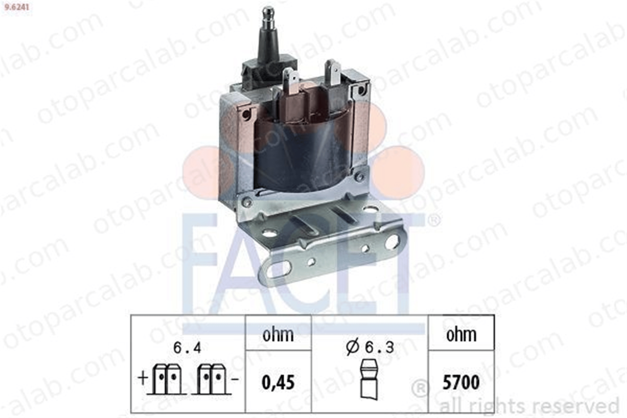 FACET 9.6241 Ateşleme Bobini OPEL CORSA A Hatchback KADETT E 3474282 3474232