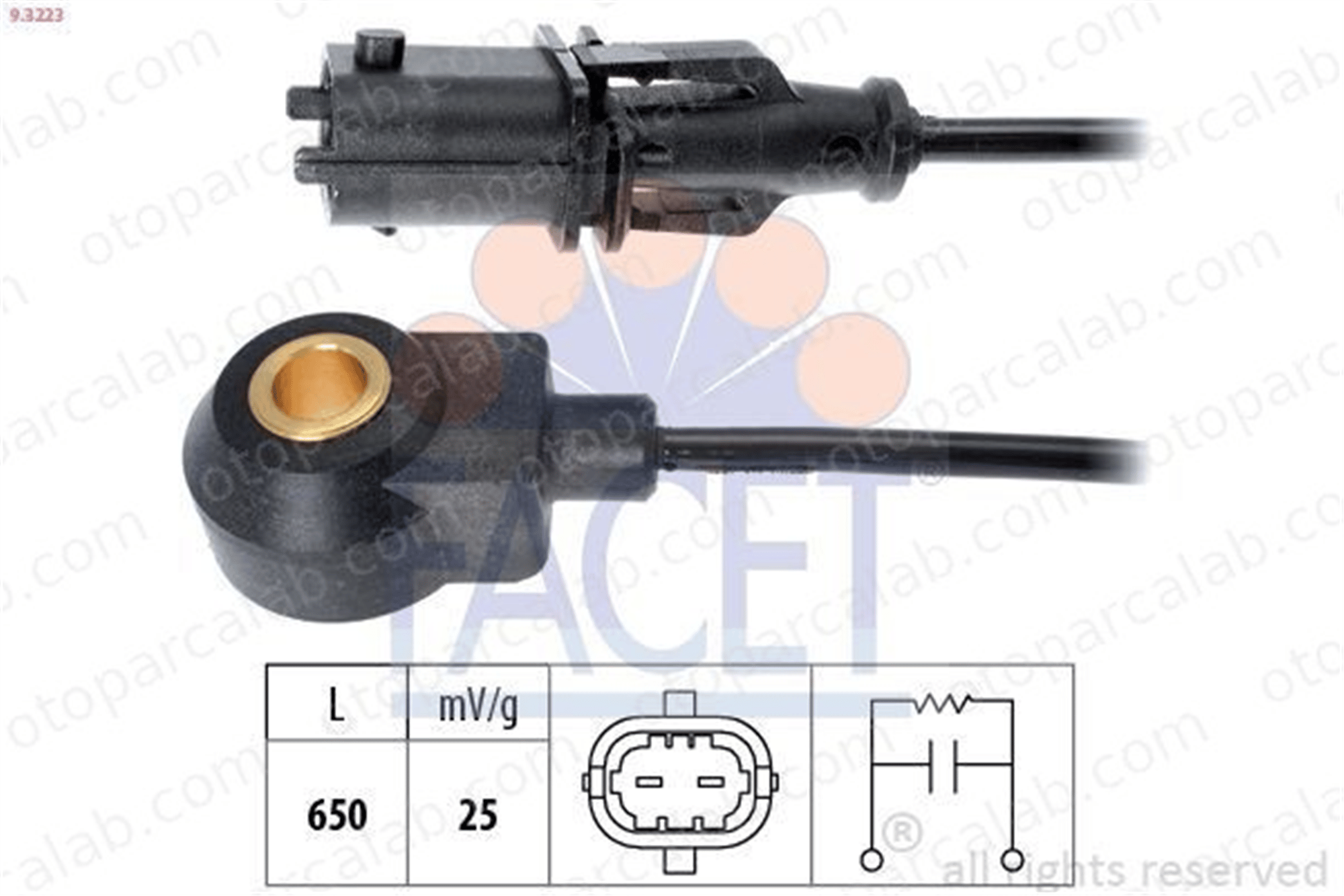 FACET 9.3223 Vuruntu Sensörü OPEL OMEGA B OMEGA B Station wagon 90541521 6238415