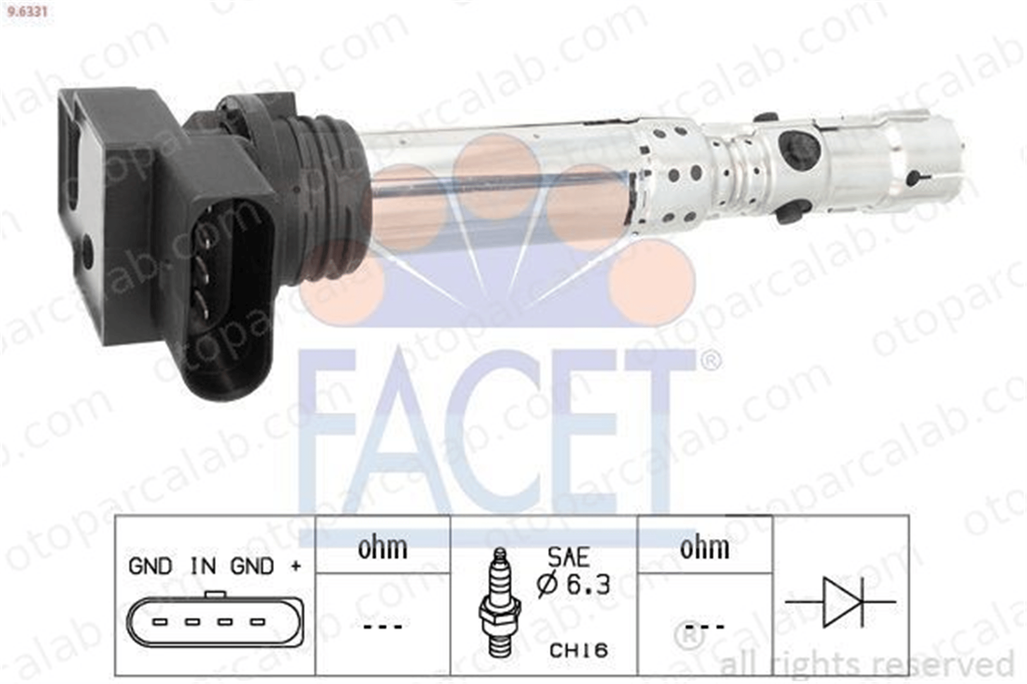 FACET 9.6331 Ateşleme Bobini VW FOX Hatchback POLO 3D905115F 03D905115F