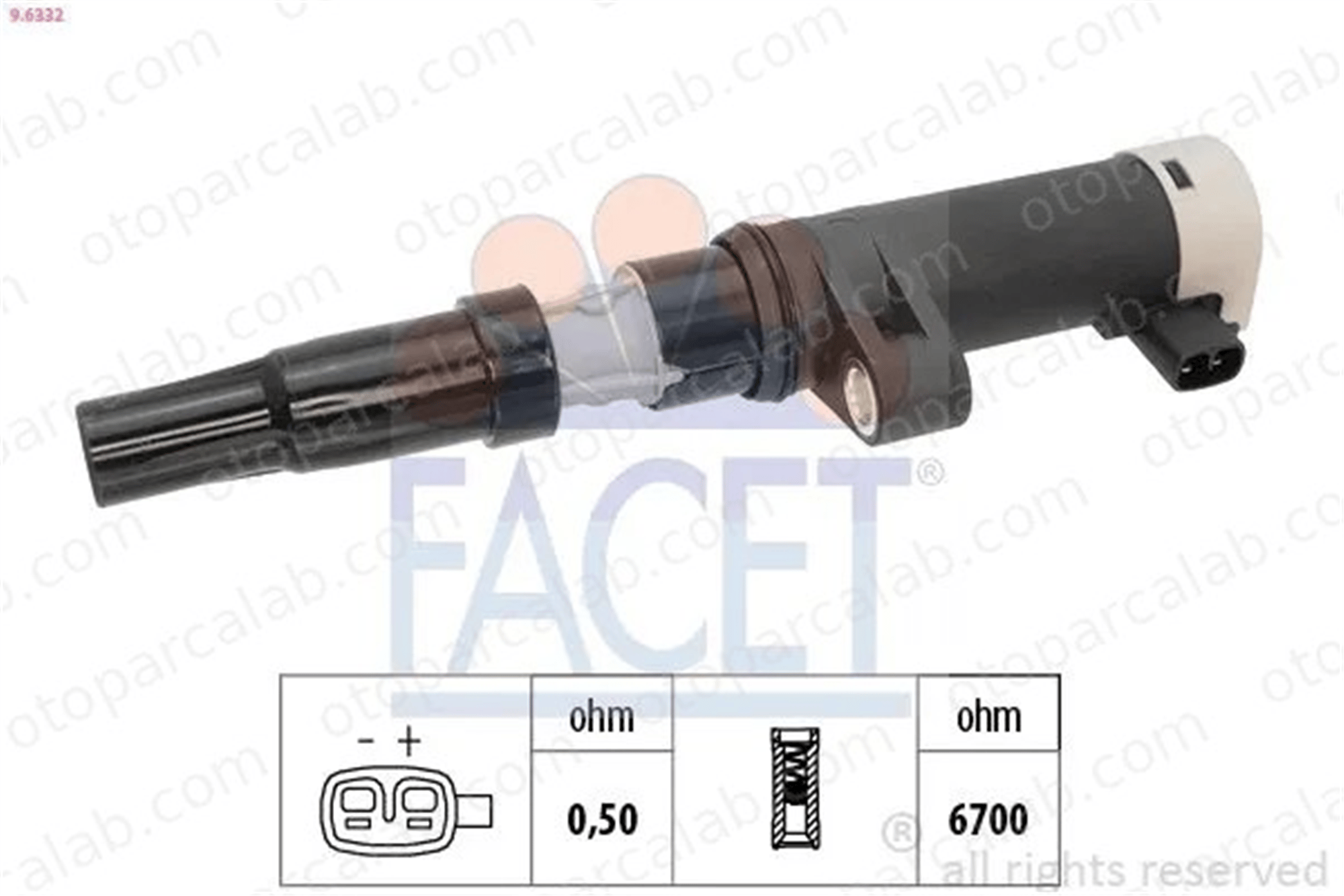 FACET 9.6332 Ateşleme Bobini RENAULT LAGUNA II Grandtour MEGANE II 224332597R 8200405098