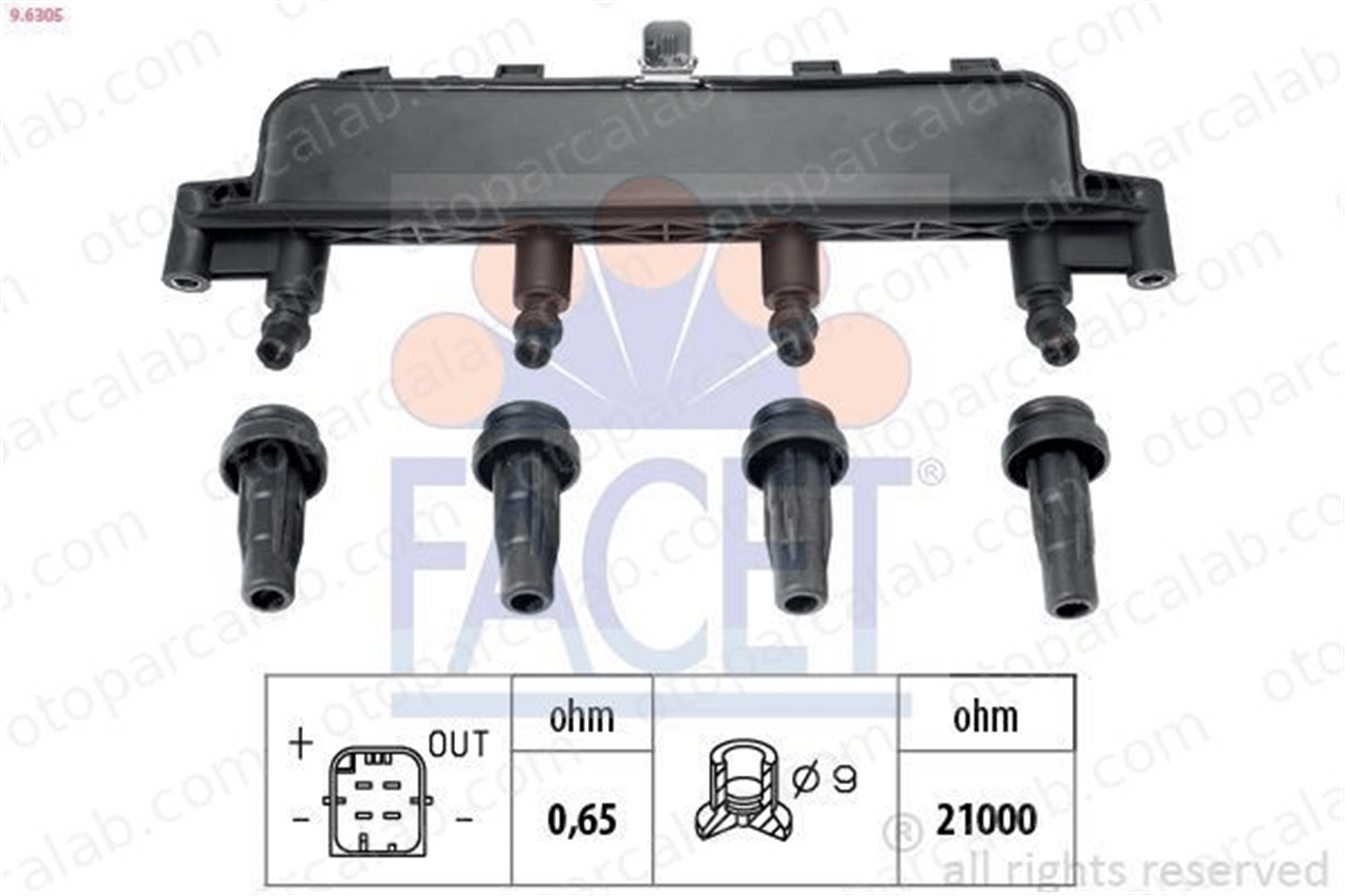 FACET 9.6305 Ateşleme Bobini CITROËN SAXO BERLINGO / BERLINGO FIRST Kasa/büyük limuzin 597078 597079