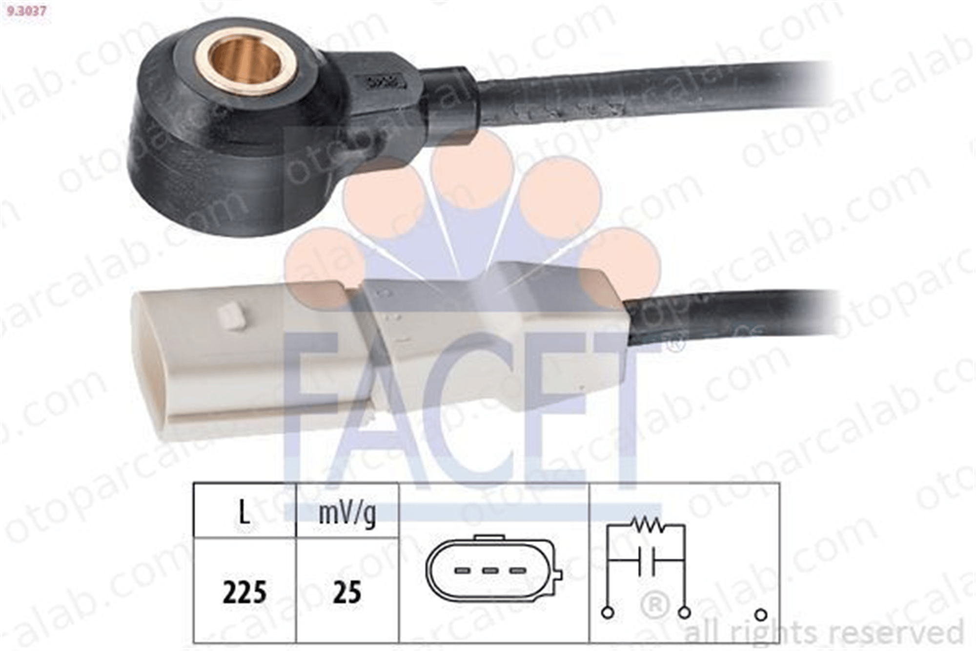 FACET 9.3037 Vuruntu Sensörü VW GOLF V PASSAT B6 21905377E 021905377E