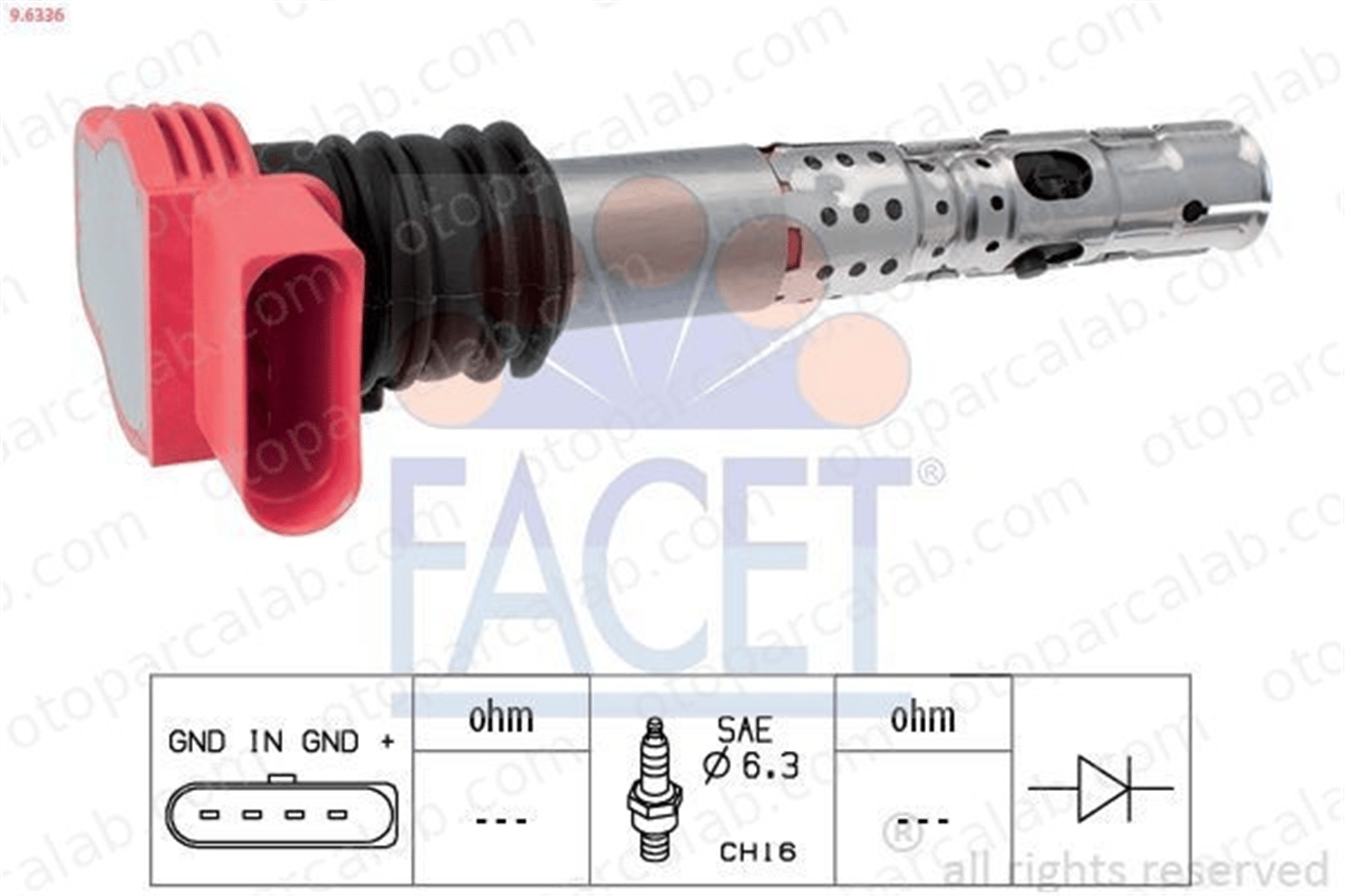 FACET 9.6336 Ateşleme Bobini AUDI A4 B6 Avant A6 C5 Avant 6C905115A 06C905115A
