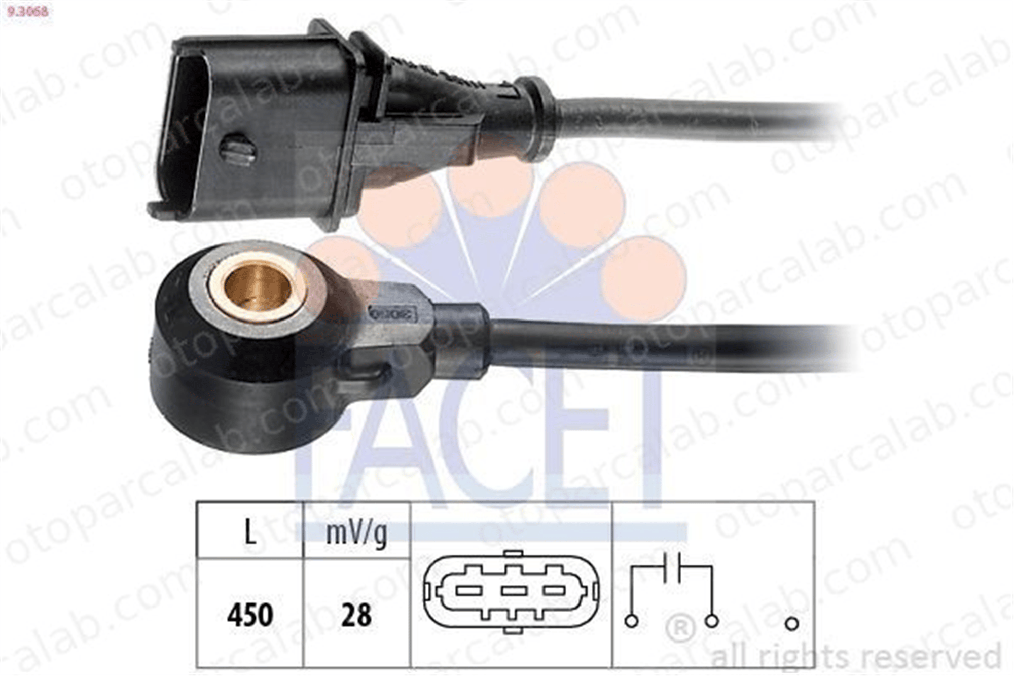 FACET 9.3068 Vuruntu Sensörü OPEL ASTRA G Sedan ASTRA G Station wagon 90530585 6238081