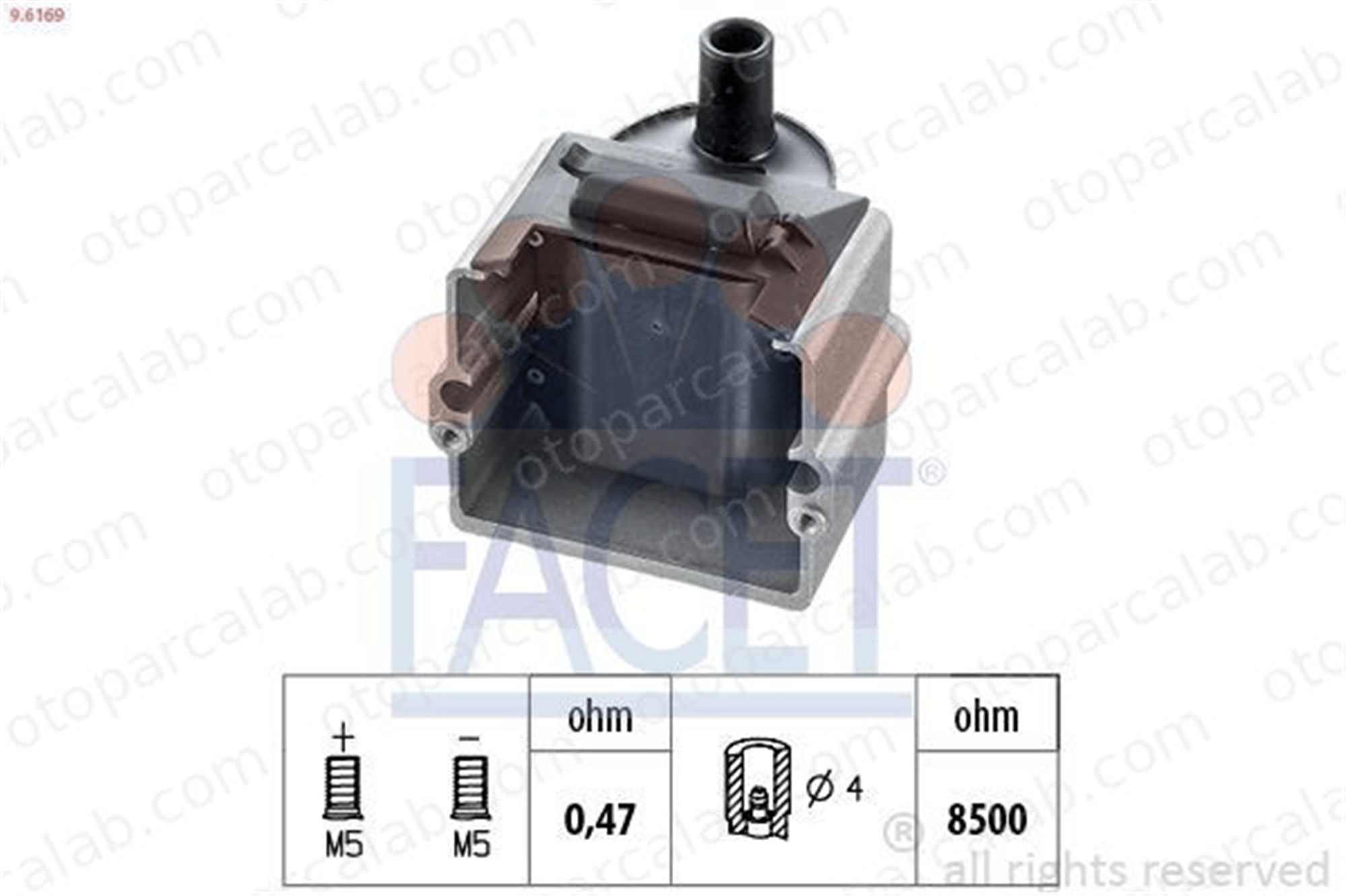 FACET 9.6169 Ateşleme Bobini VW POLO III CADDY II Kasa/büyük limuzin 357905105