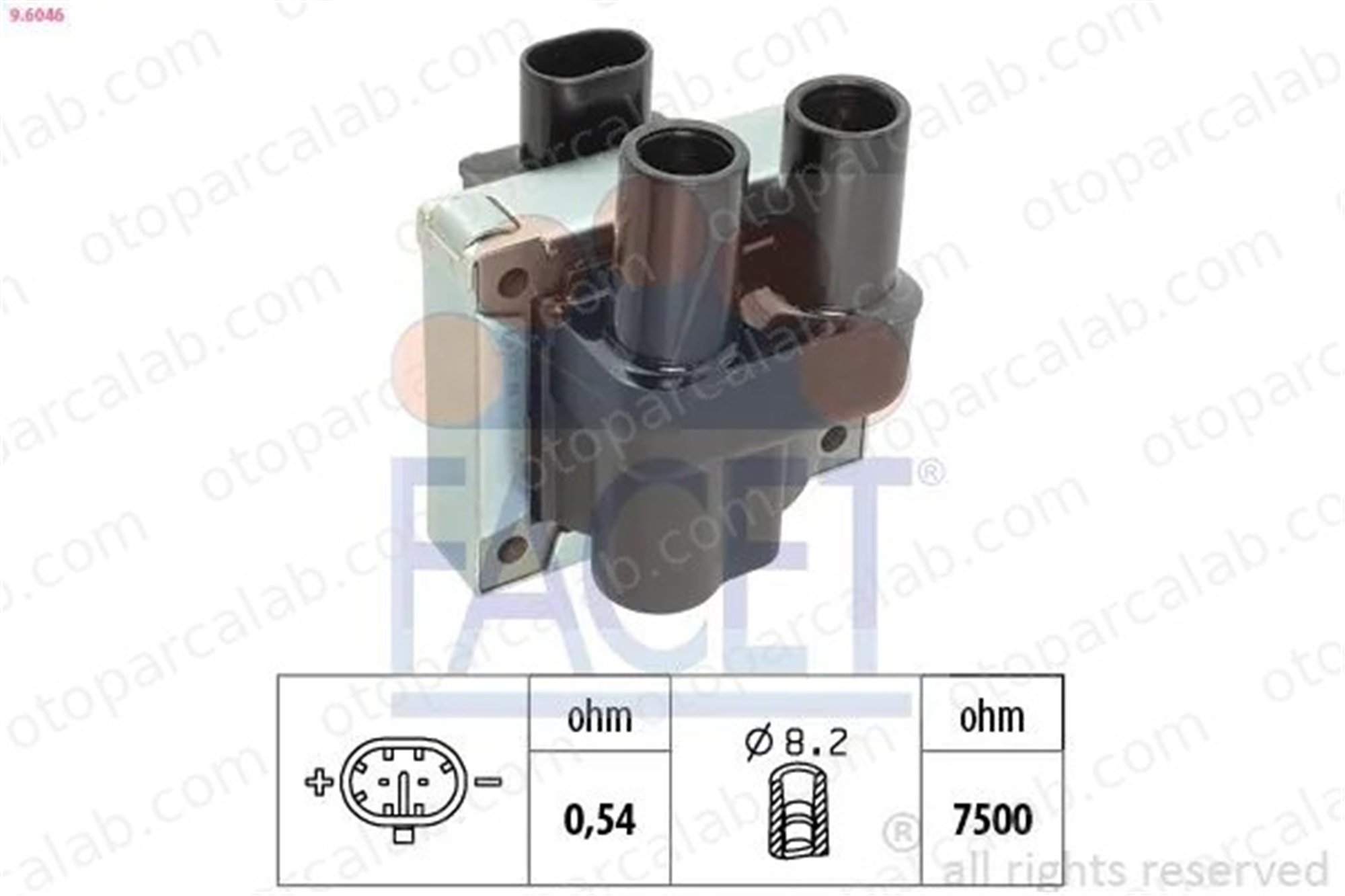 FACET 9.6046 Ateşleme Bobini FIAT PANDA ALFA ROMEO 33 46548037 60805420