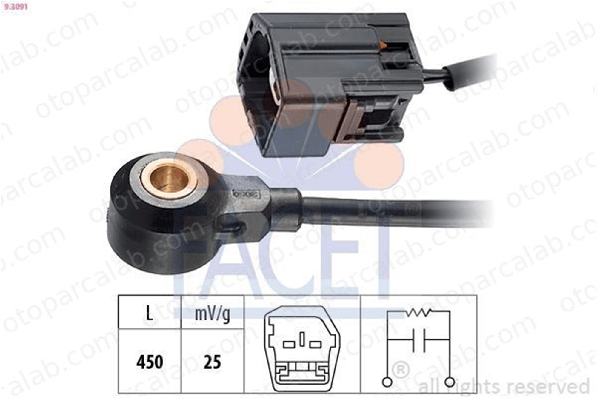 FACET 9.3091 Vuruntu Sensörü FORD FIESTA VI FOCUS III Turnier 98MF12A699AB 1068159