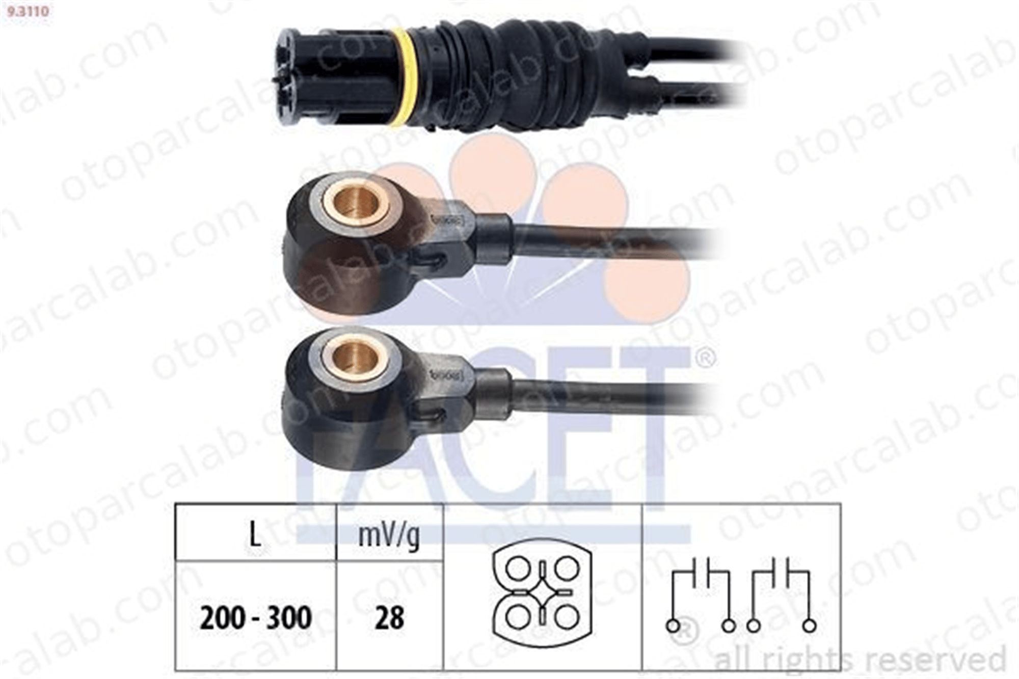 FACET 9.3110 Vuruntu Sensörü BMW 3 3 Cabrio 12141703276 1703276