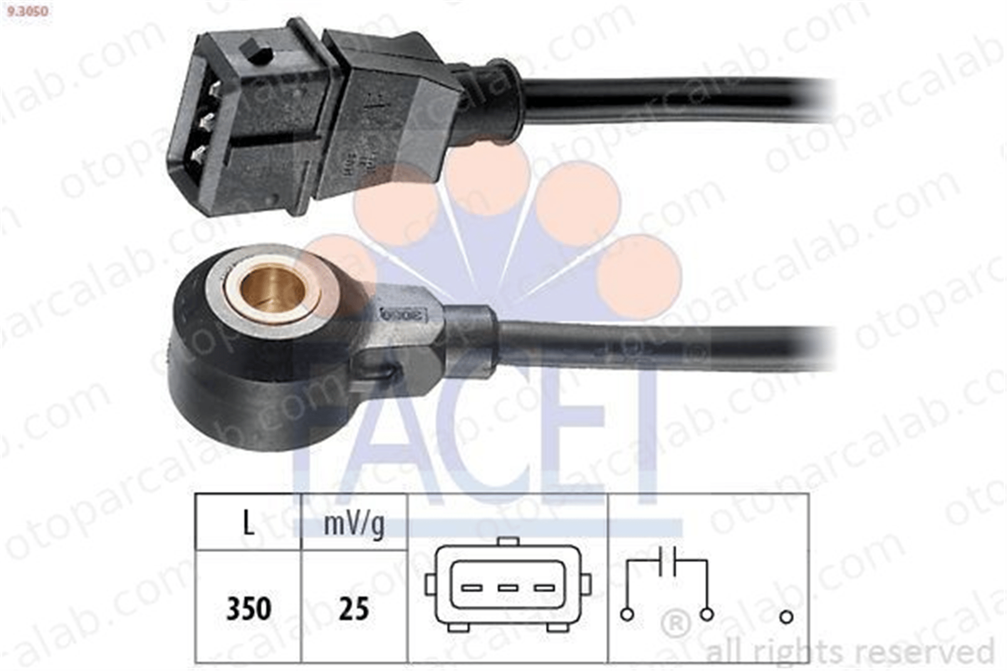 FACET 9.3050 Vuruntu Sensörü OPEL ASTRA F ASTRA F Station wagon 90411972 6238312