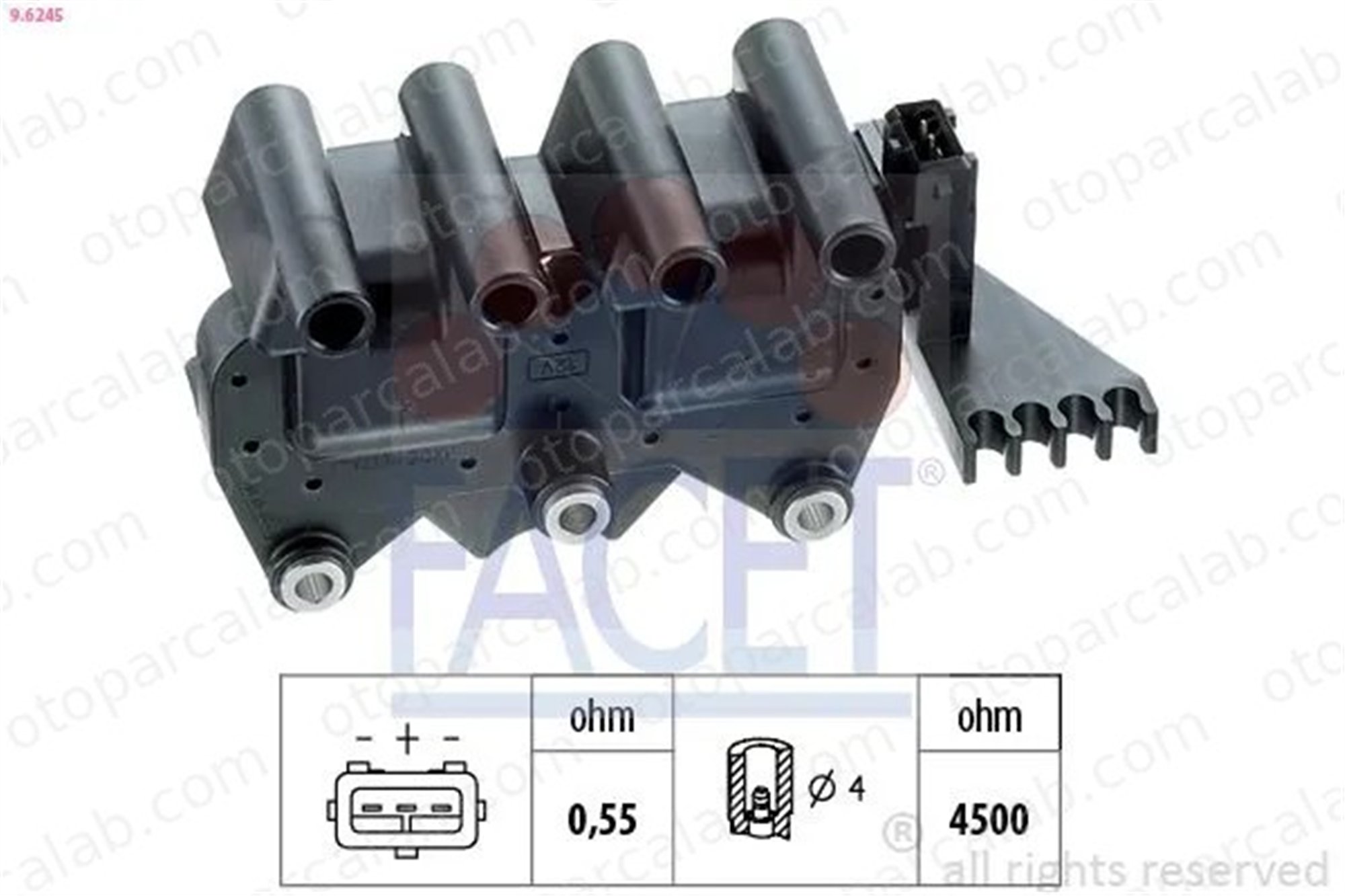 FACET 9.6245 Ateşleme Bobini FIAT MAREA MULTIPLA 46446039 46472440