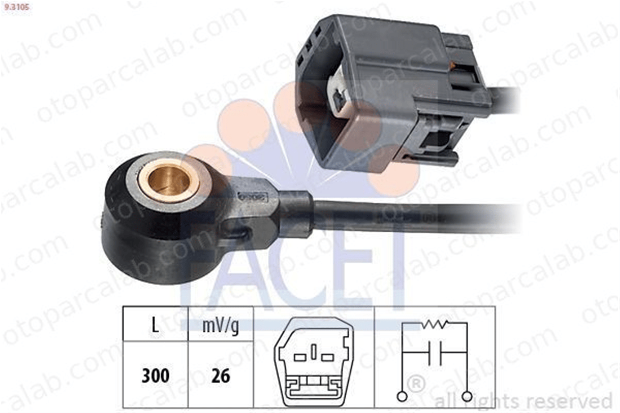 FACET 9.3105 Vuruntu Sensörü MAZDA 6 Sedan FORD S-MAX 1358032 CD3312A699BA