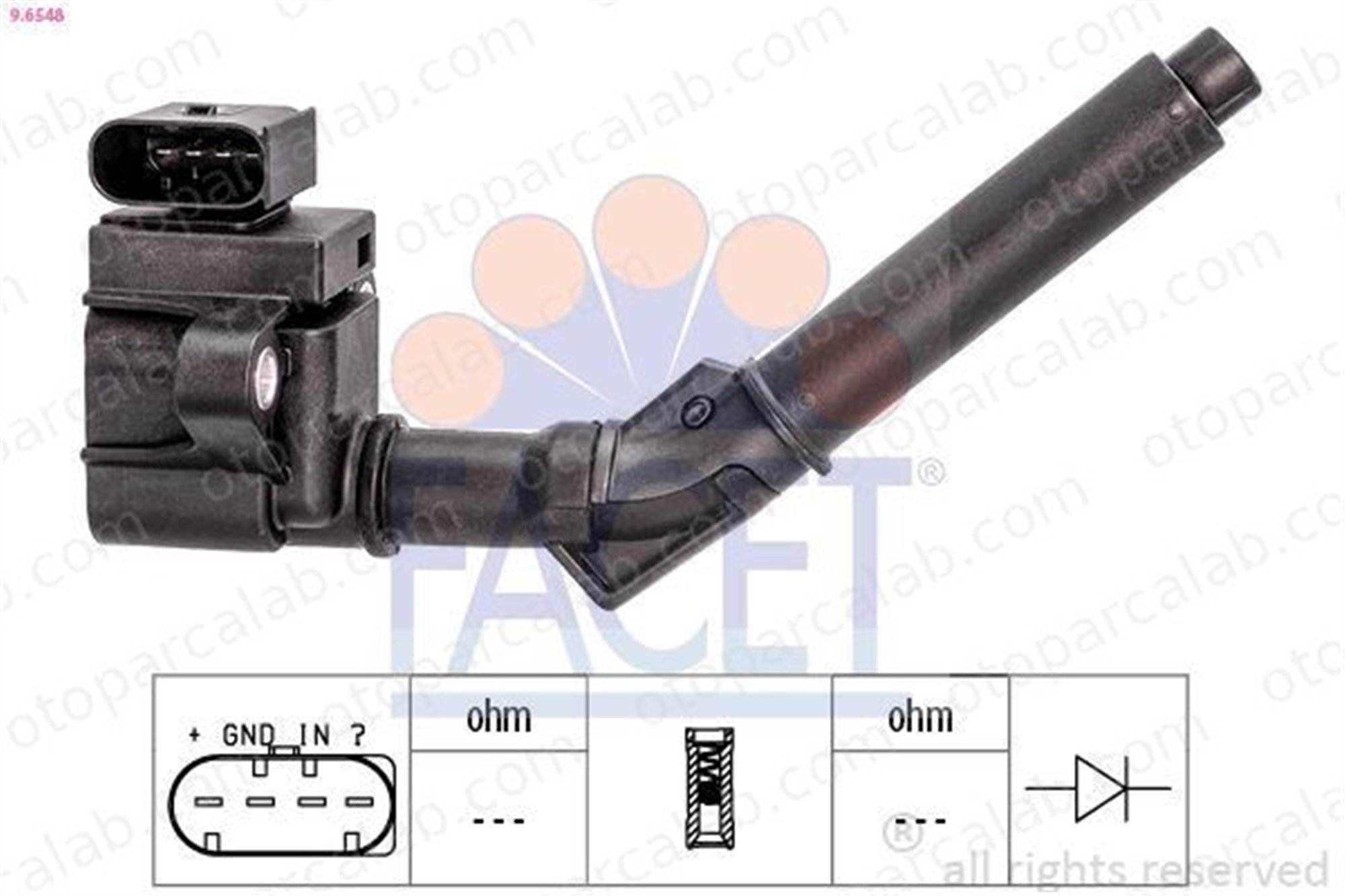 FACET 9.6548 Ateşleme Bobini MERCEDES-BENZ A-SERISI B-SERISI Sports Tourer 224332935R A2829060000