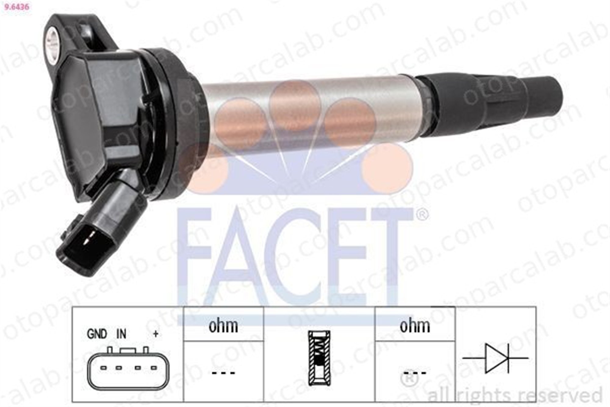 FACET 9.6436 Ateşleme Bobini TOYOTA AURIS COROLLA Sedan 9091902252 133941