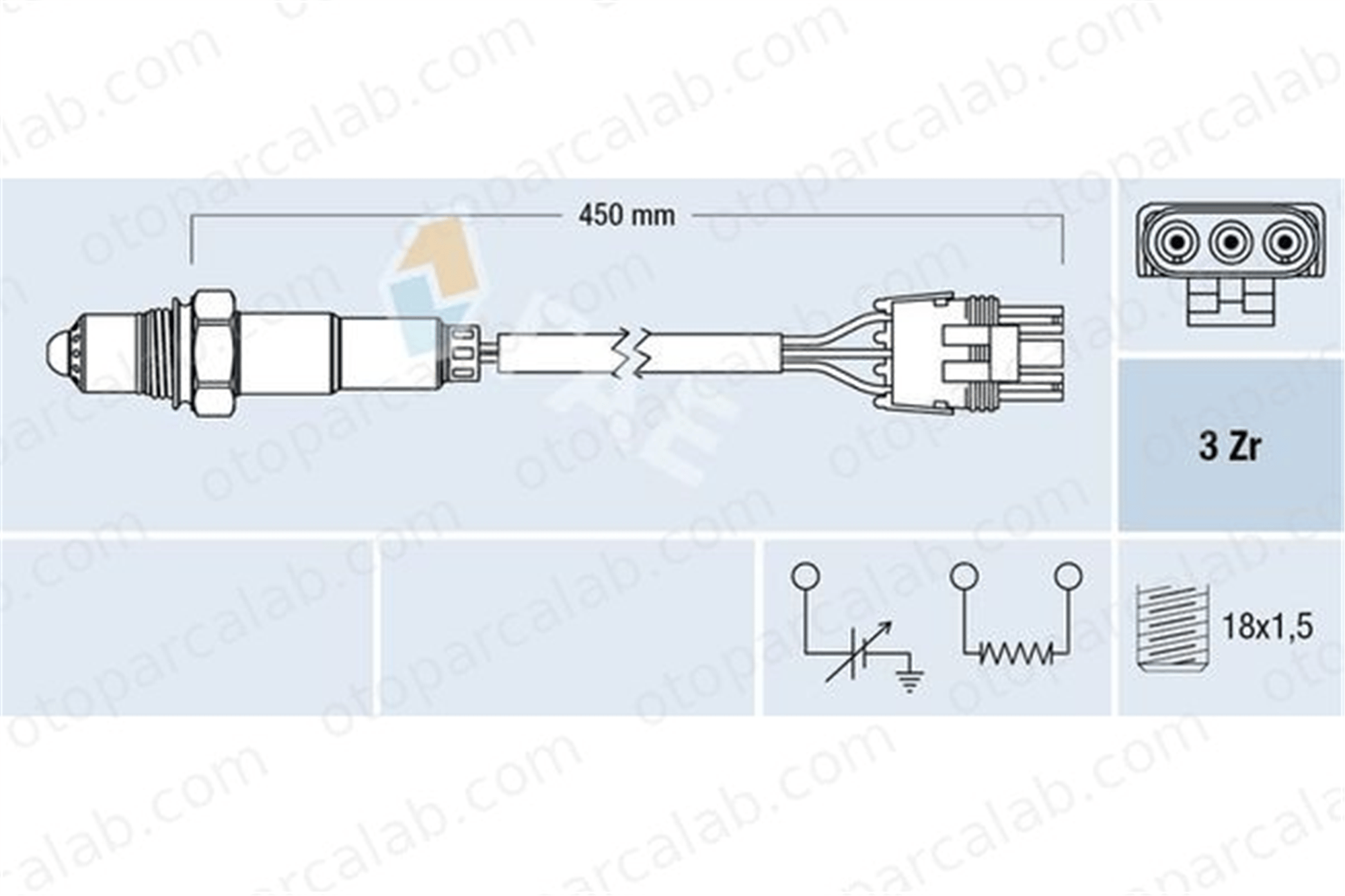FAE 77117 Oksijen (Lambda) Sensörü RENAULT 21 Sedan 19 II Chamade 10096129 15637653