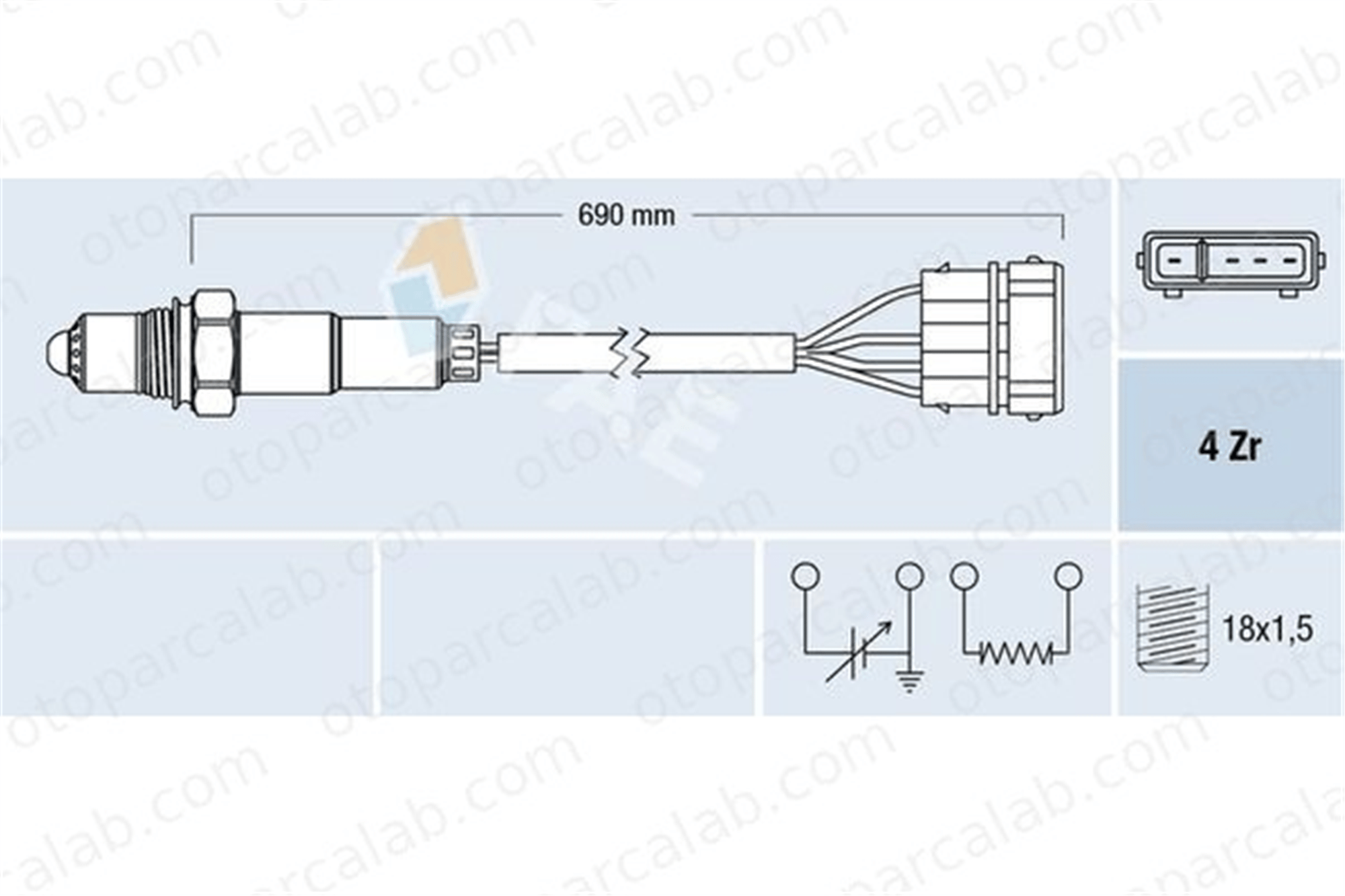 FAE 77128 Oksijen (Lambda) Sensörü SEAT IBIZA II VW GOLF III 4165019 004 165 019