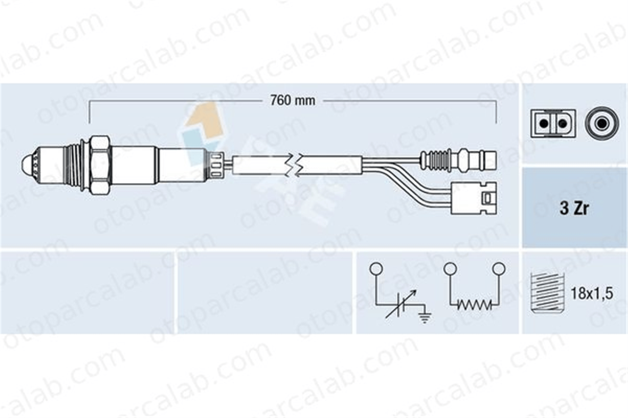 FAE 77381 Oksijen (Lambda) Sensörü MERCEDES-BENZ 124 Sedan 124 T-Model 25172632 25172634