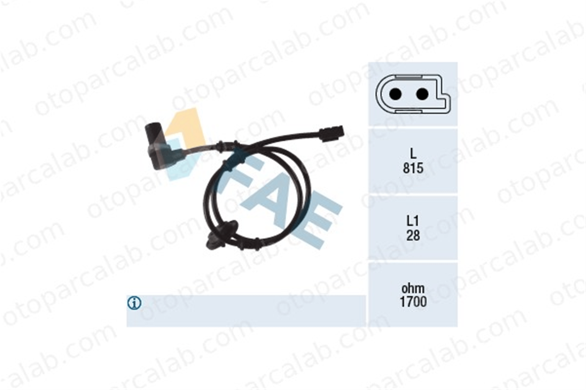 FAE 78075 Abs Sensörü Arka Sağ MERCEDES-BENZ E-SERISI E-SERISI T-Model A2105400717 2105400717