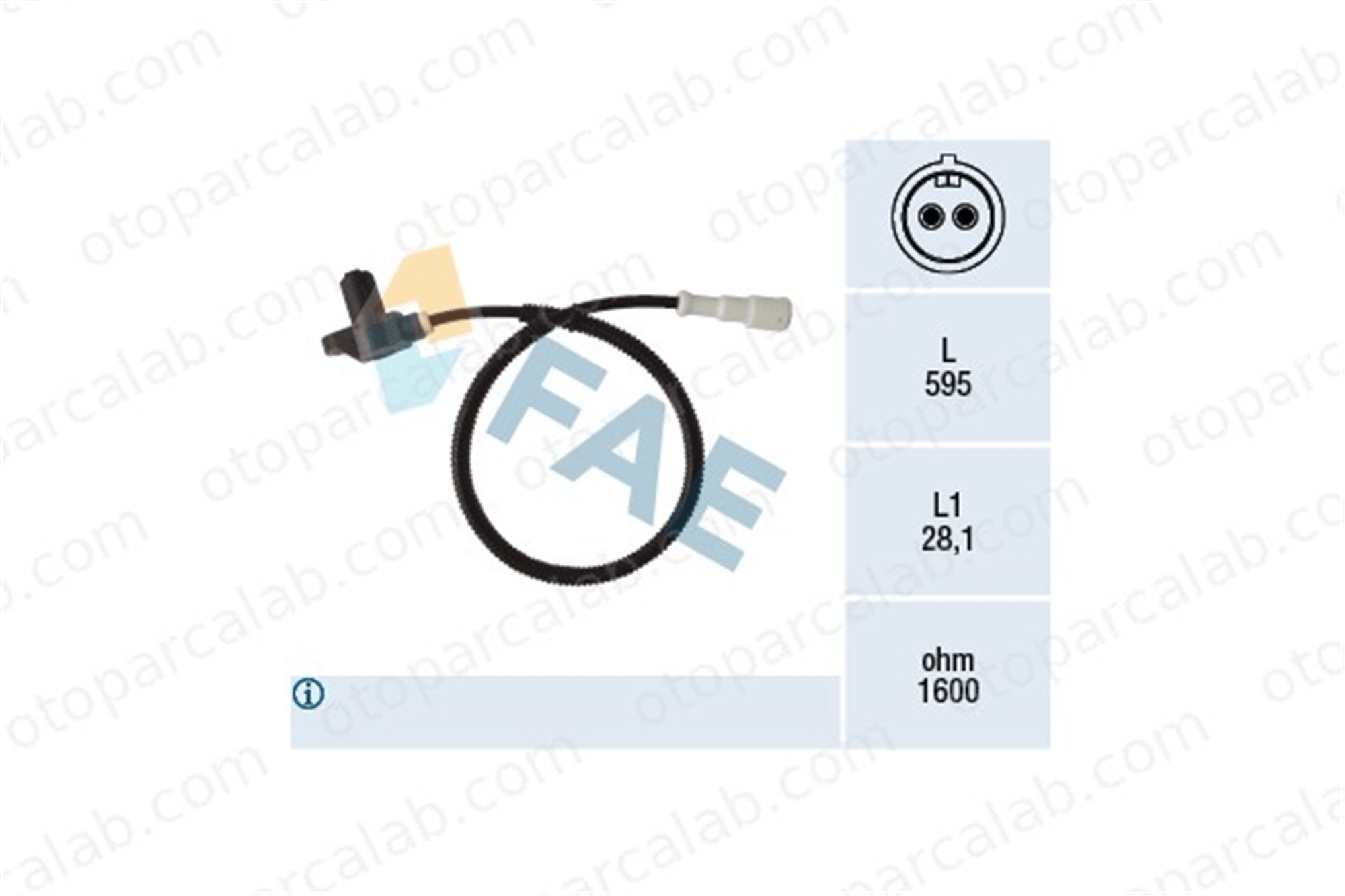 FAE 78400 Abs Sensörü Ön Sağ veya Sol OPEL ASTRA F Station wagon ASTRA F 6238404 1238424