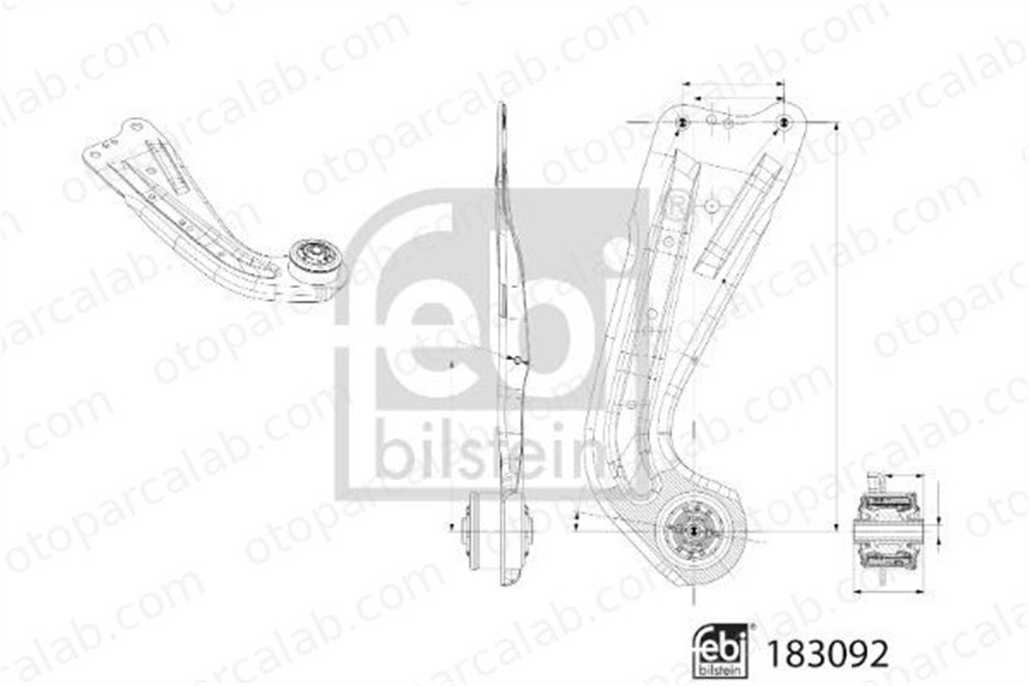 FEBI BILSTEIN 183092 Salıncak Arka Alt Sağ VW PASSAT B8 PASSAT B8 Variant 3Q0505224 3Q0505224A