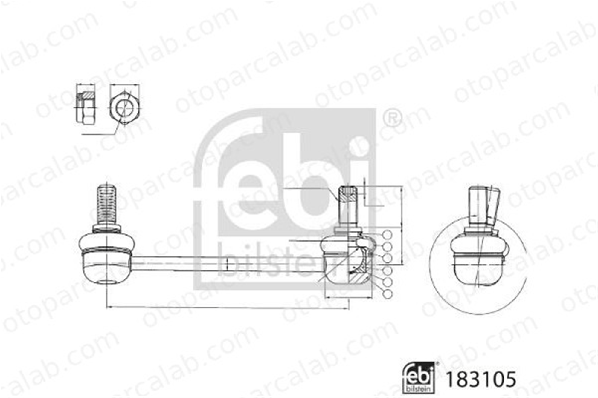 FEBI BILSTEIN 183105 Viraj Demir Askı Rotu Ön Sol PEUGEOT 406 Break FORD USA MUSTANG Convertible MK382984