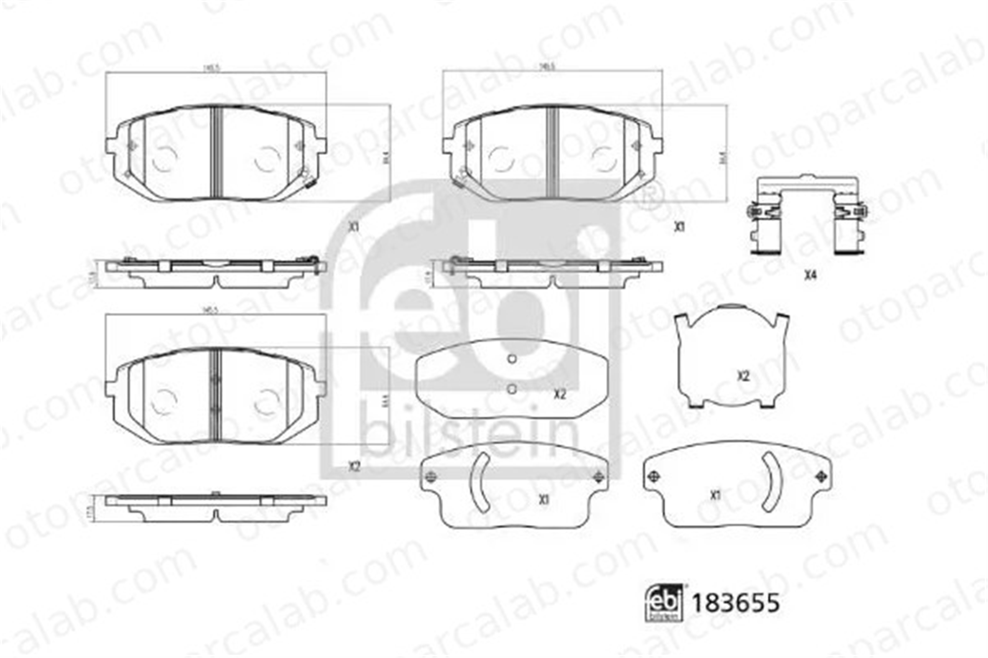 FEBI BILSTEIN 183655 Fren Disk Balata Ön GENESIS GV60 58101N7A10 58101GIA00