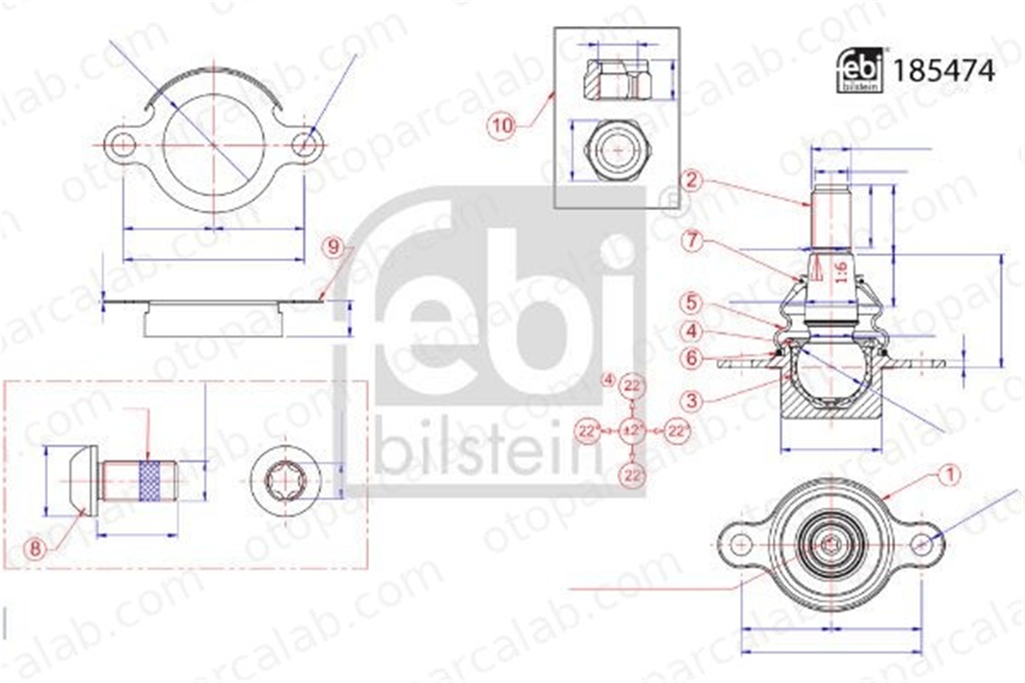 FEBI BILSTEIN 185474 Rot Mili Sol PEUGEOT 208 II 2008 II 1648322280