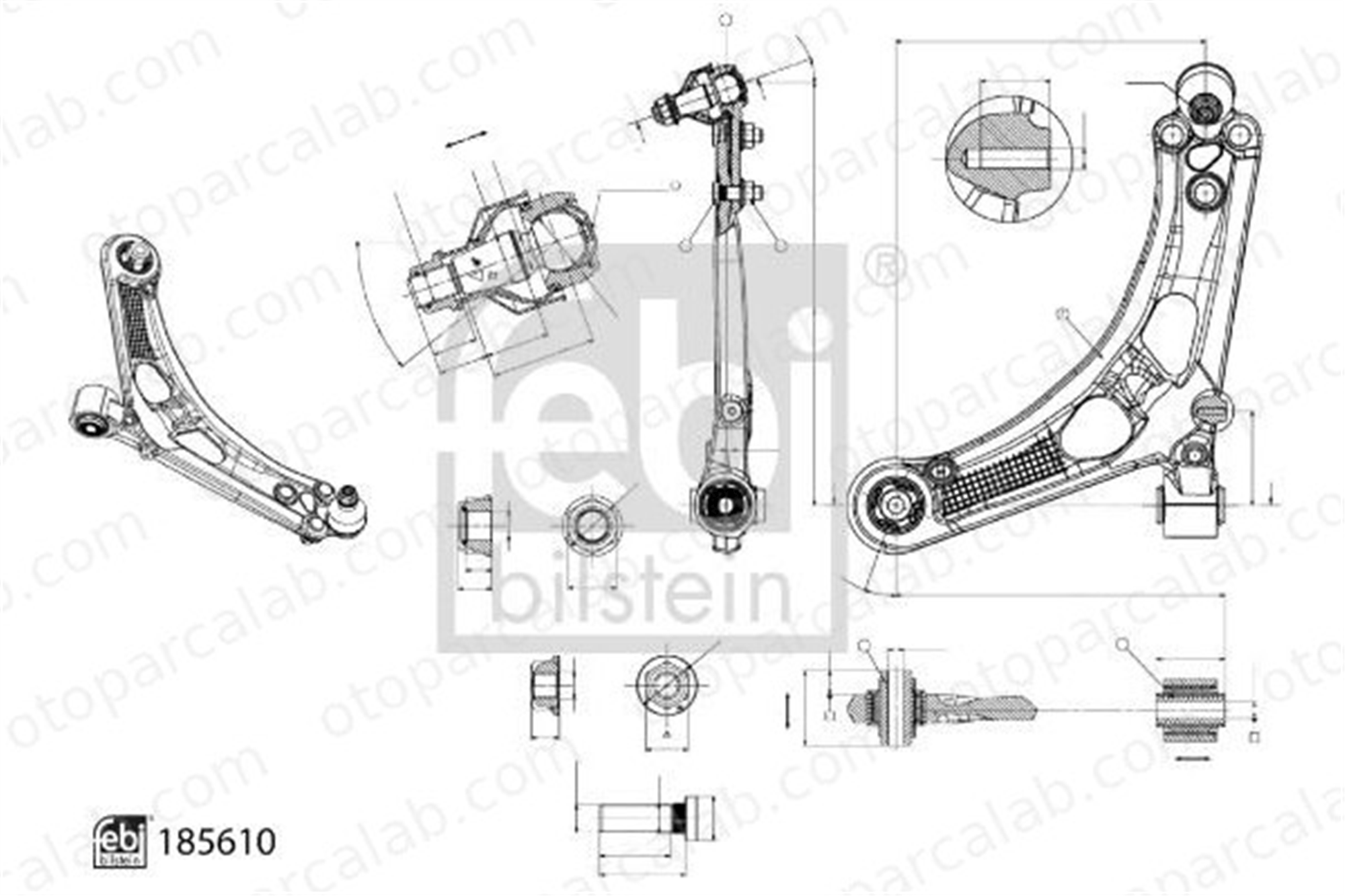 FEBI BILSTEIN 185610 Salıncak Ön Alt Sol PEUGEOT 508 II PARTNER Kasa/büyük limuzin 9815014680