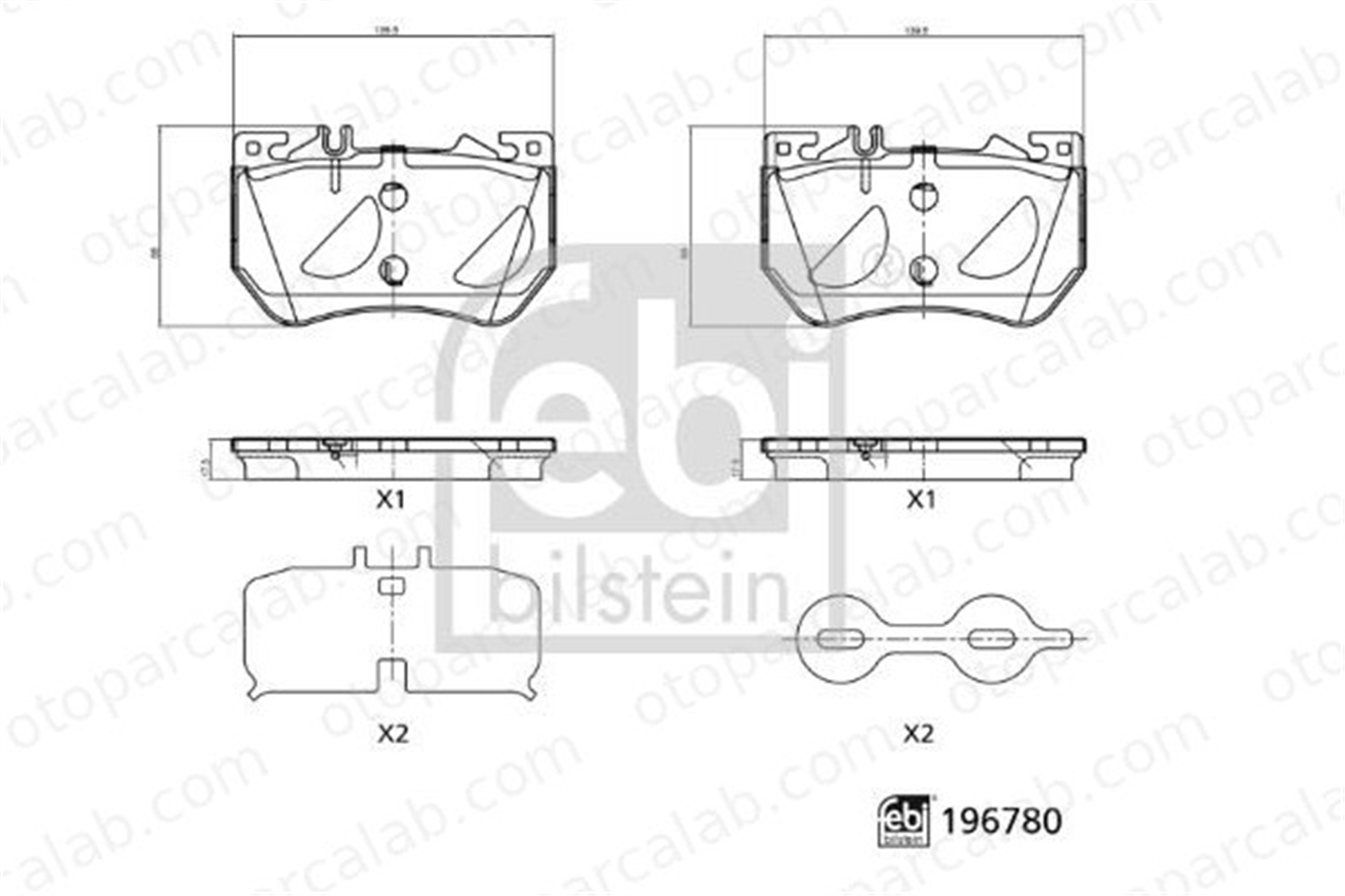 FEBI BILSTEIN 196780 Fren Disk Balata Ön MERCEDES-BENZ C-SERISI T-MODEL A0004200404 4200404