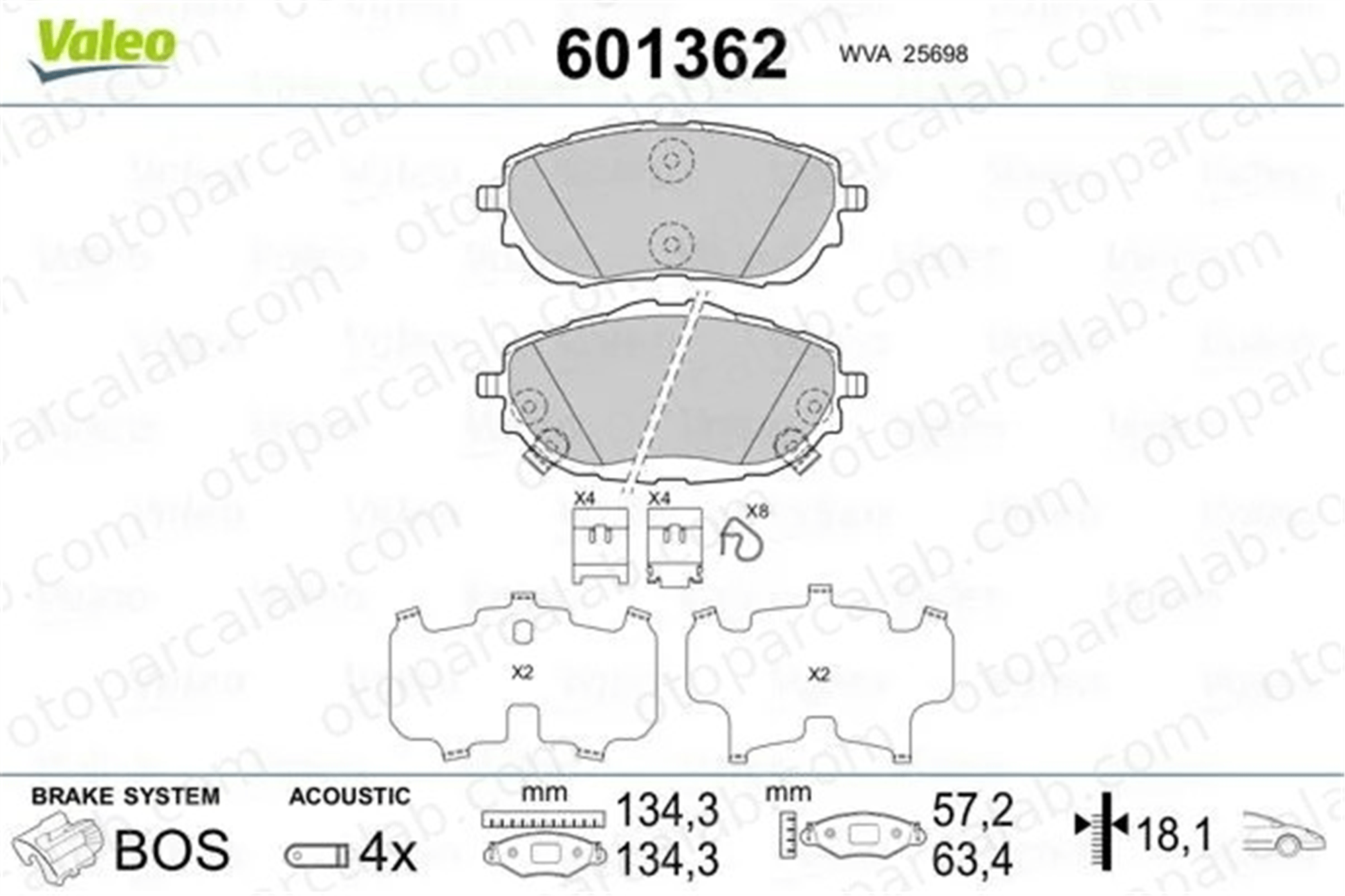 FERBE 77800 Fren Disk Balata Ön TOYOTA AURIS AURIS Station wagon 446502390 446502391
