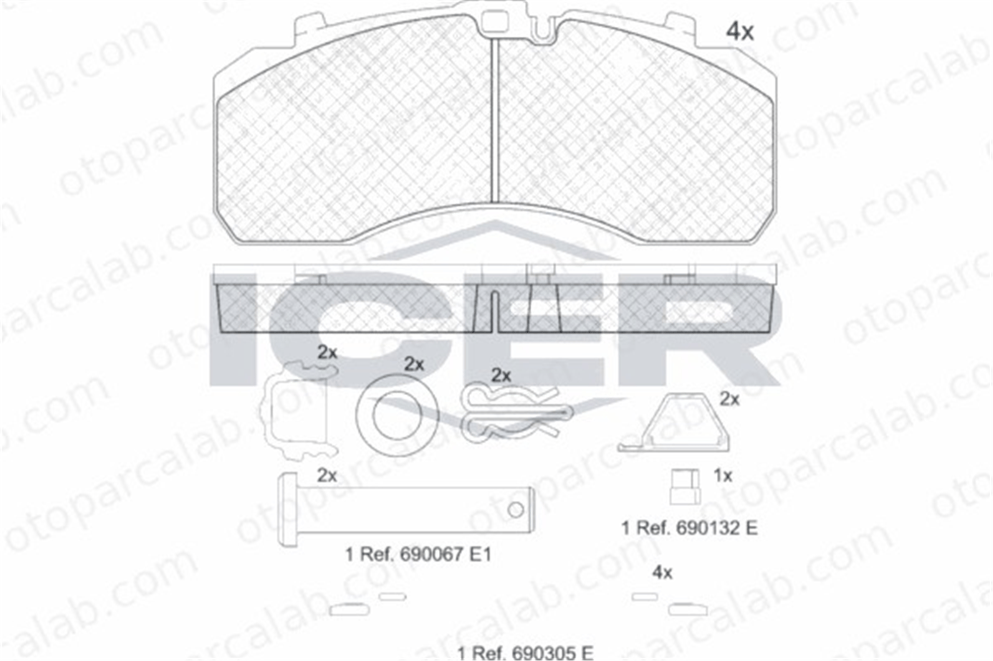 FERBE 83664/2 Fren Disk Balata Ön MAN F90 MERCEDES-BENZ AROCS 536270020 203121400