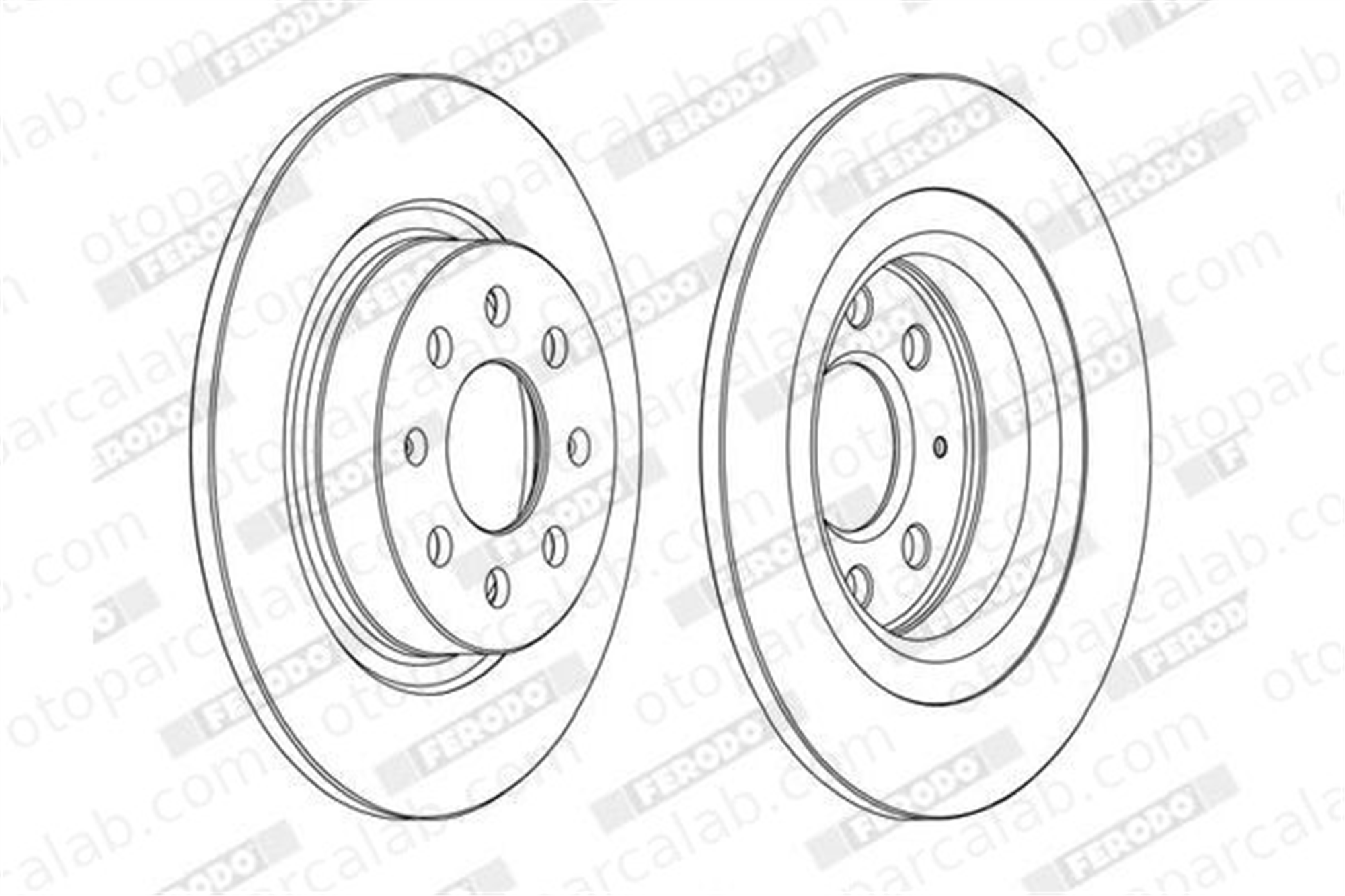 FERODO DDF1299C Fren Disk Ayna Arka Sağ ve Sol FIAT PUNTO GRANDE PUNTO 569097 50902167