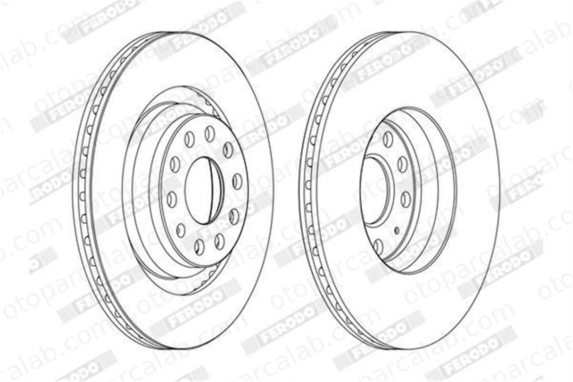 FERODO DDF1503C Fren Disk Ayna Arka Sağ ve Sol AUDI A3 Sportback A3 Limousine 1K0615601N 5Q0615601E