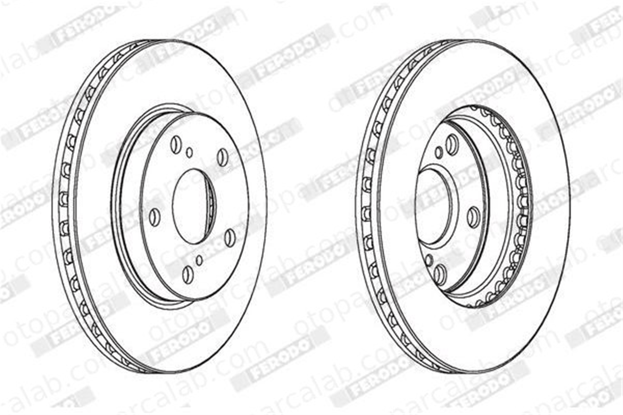 FERODO DDF1789 Fren Disk Ayna Ön Sağ ve Sol TOYOTA COROLLA Sedan AURIS DDF1789 4351212670
