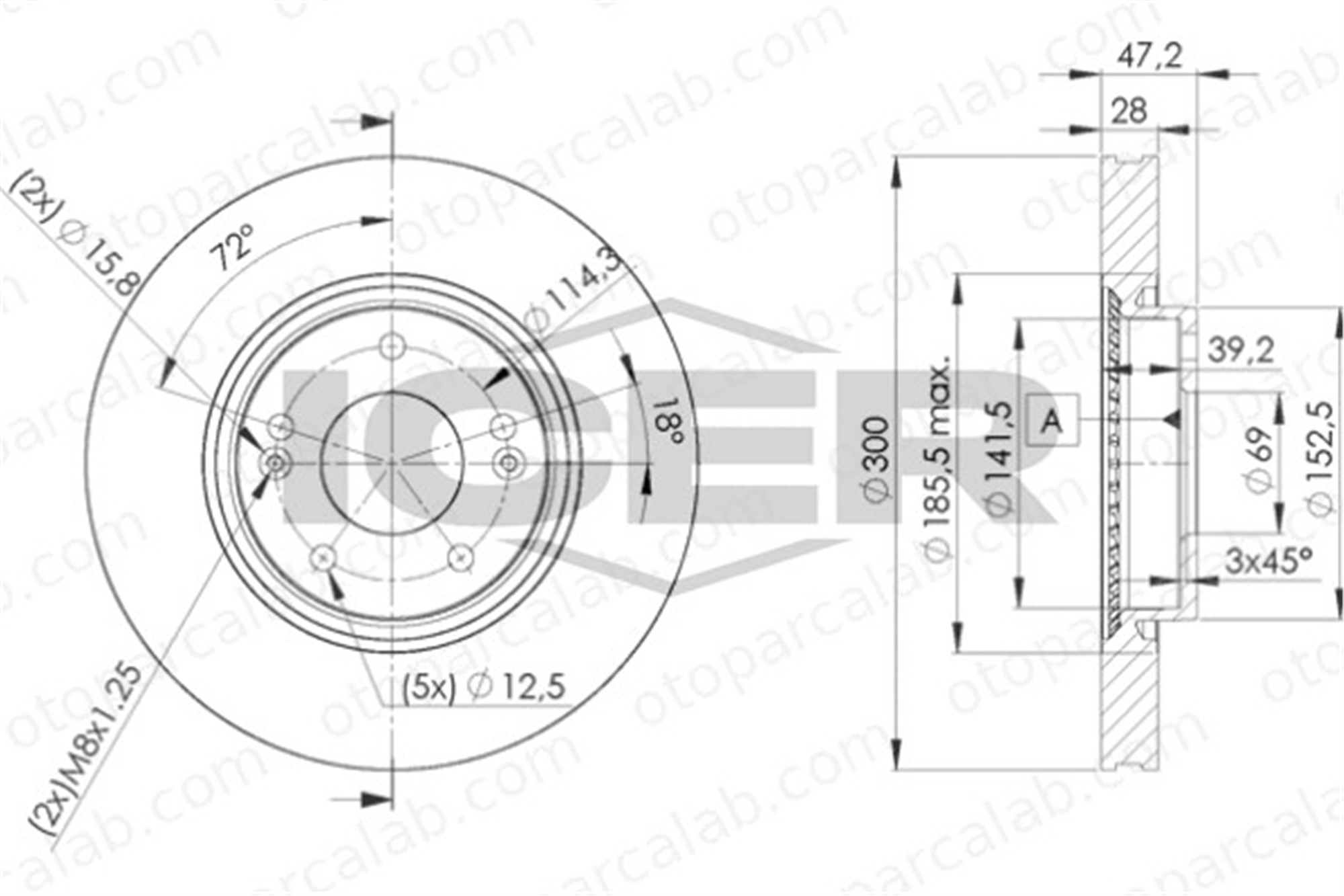 FERODO DDF1795 Fren Disk Ayna Ön Sağ ve Sol HYUNDAI i30 i30 Station wagon 517122L500 517123V000