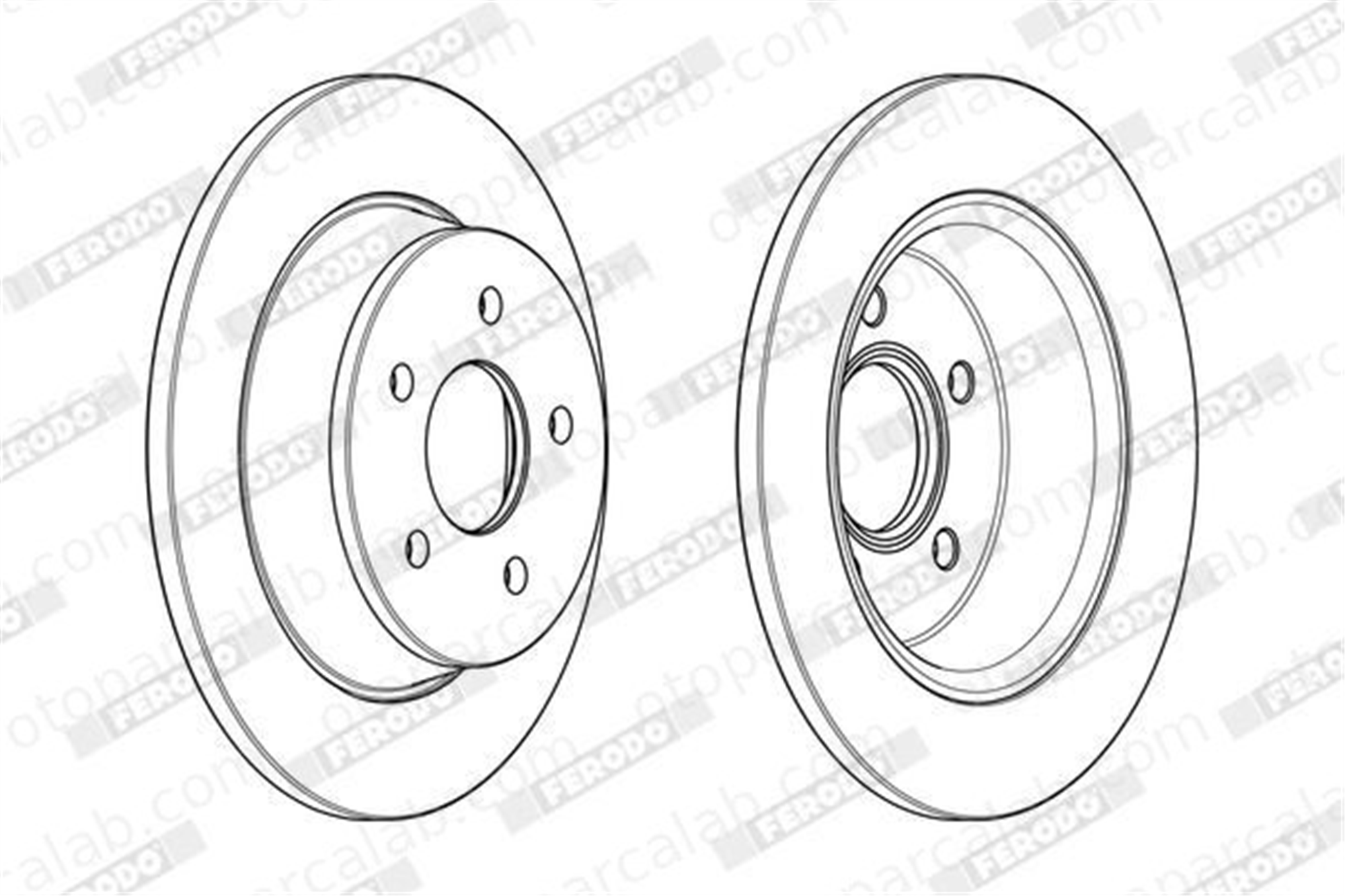 FERODO DDF2058C Fren Disk Ayna Arka Sağ ve Sol FORD C-MAX II KUGA II 1683383 AV612A315BA