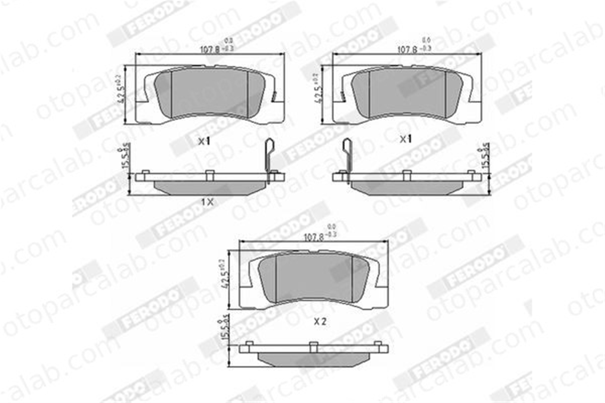 FERODO FDB848 Fren Disk Balata Arka TOYOTA COROLLA COROLLA Compact 449232061 446612020