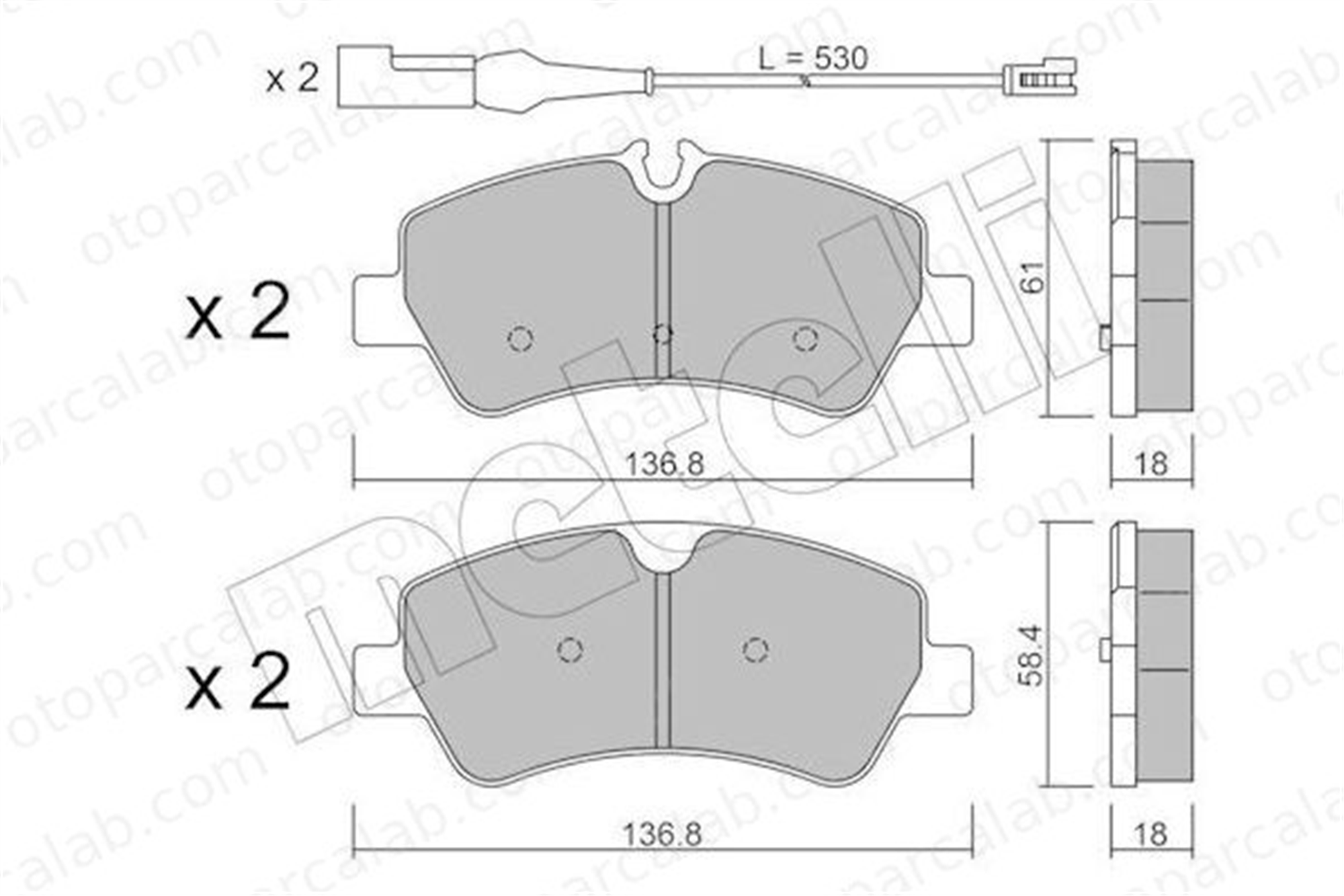 FOMOCO MEBK2J 2M008 AA Fren Disk Balata Arka FORD TRANSIT V363 Panelvan/Van TRANSIT V363 Platform şasi MEBK2J2M008AA 1916327