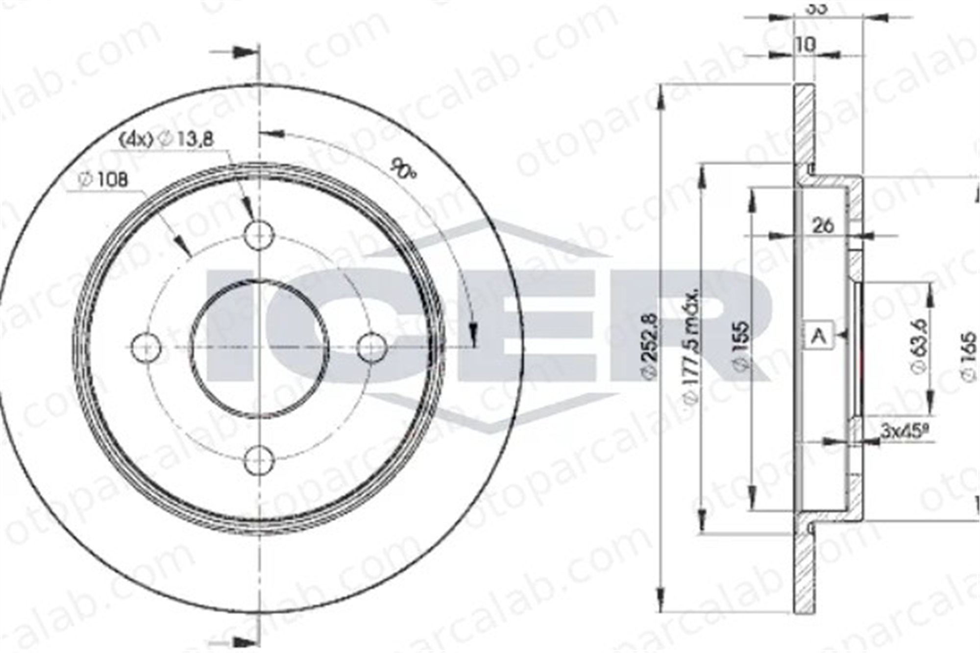 FORD ORJINAL C1BC2A315AA Fren Disk Ayna Arka Sağ ve Sol FORD FIESTA VI SIERRA II Turnier C1BC2A315AA 1073756
